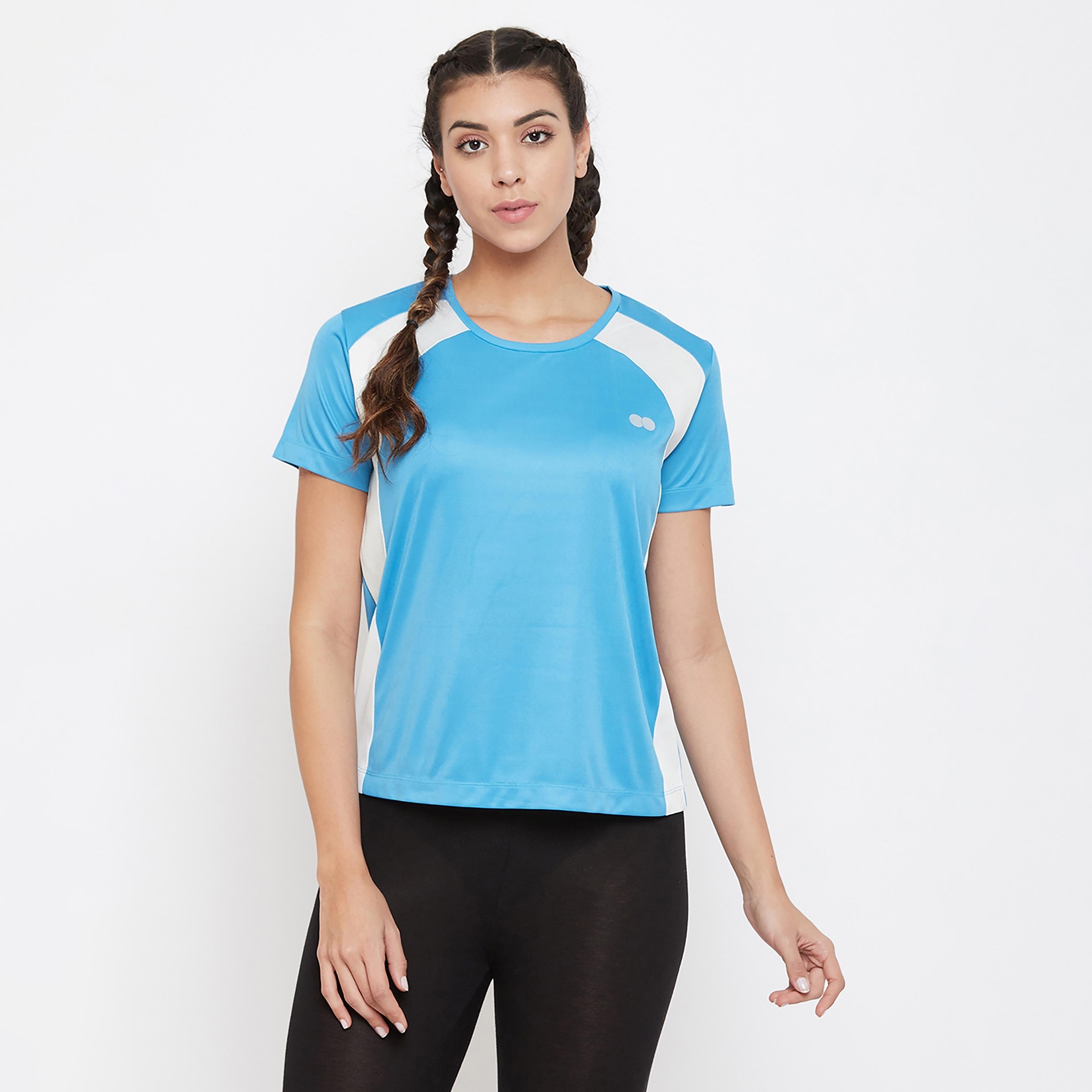 Clovia Solid Round Neck Short Sleeves T-Shirt-women-clothing-sportswearandactivewear-tshirtsandvests-image-2
