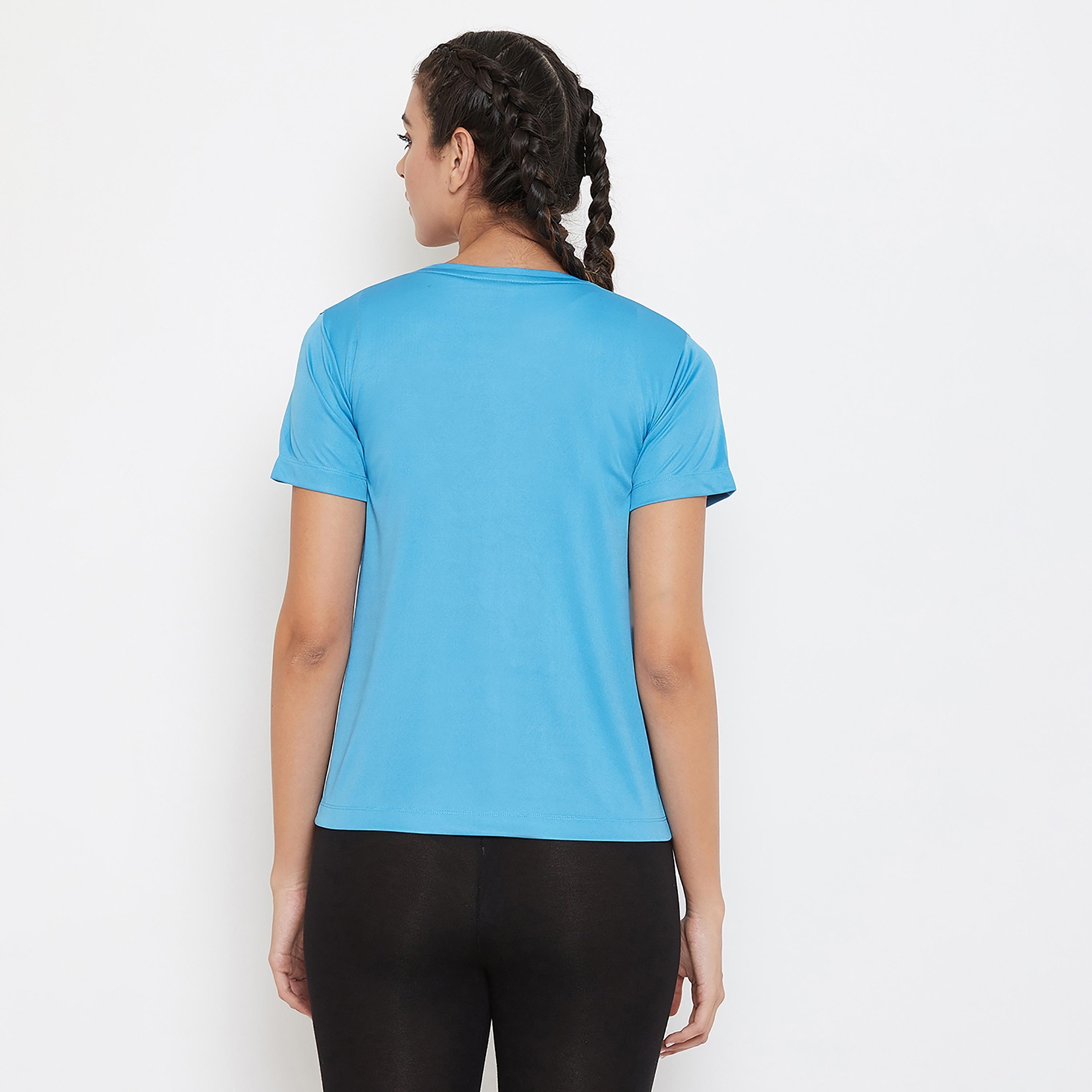Clovia Solid Round Neck Short Sleeves T-Shirt-women-clothing-sportswearandactivewear-tshirtsandvests-image-5