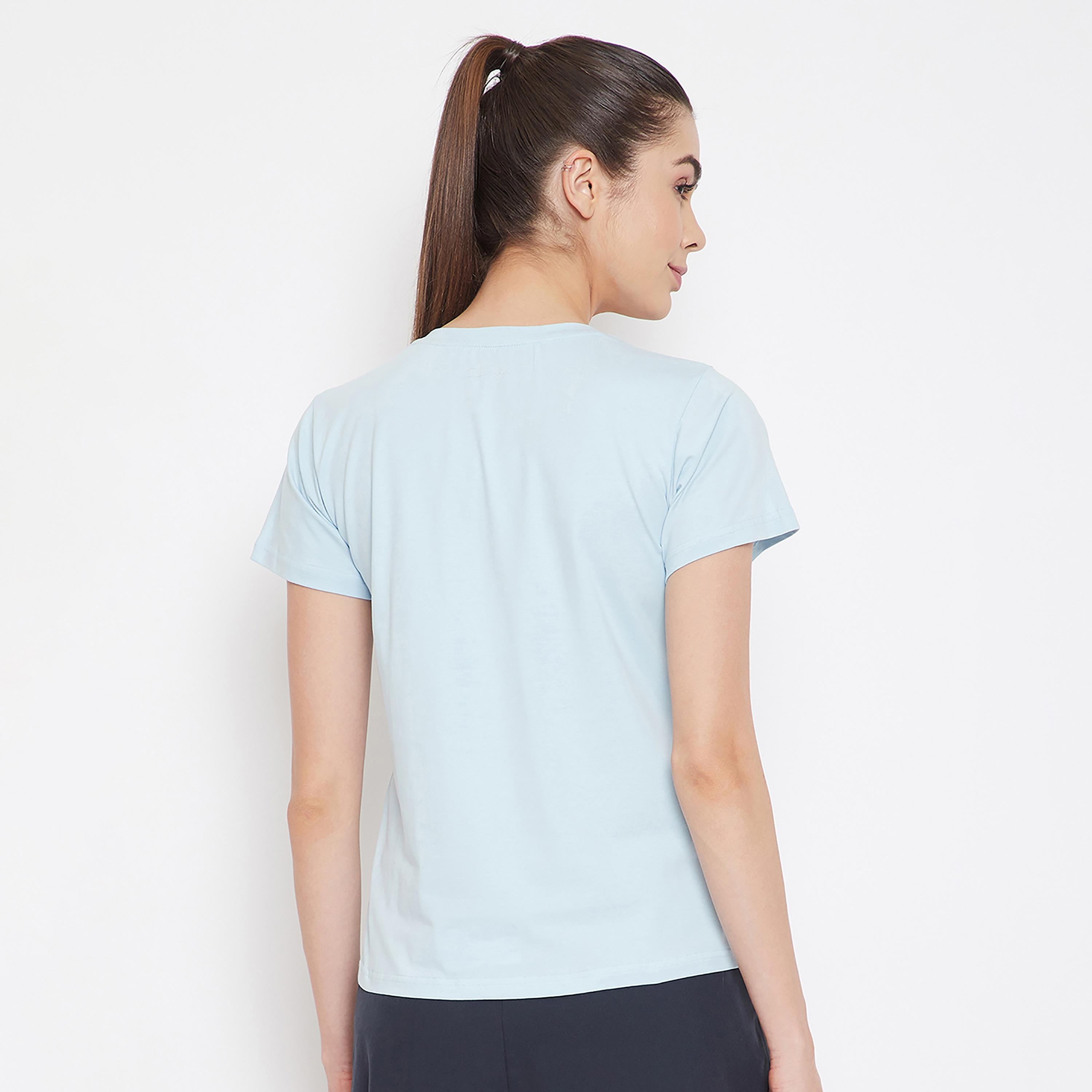 Clovia Solid Round Neck Short Sleeves T-Shirt-women-clothing-sportswearandactivewear-tshirtsandvests-image-5