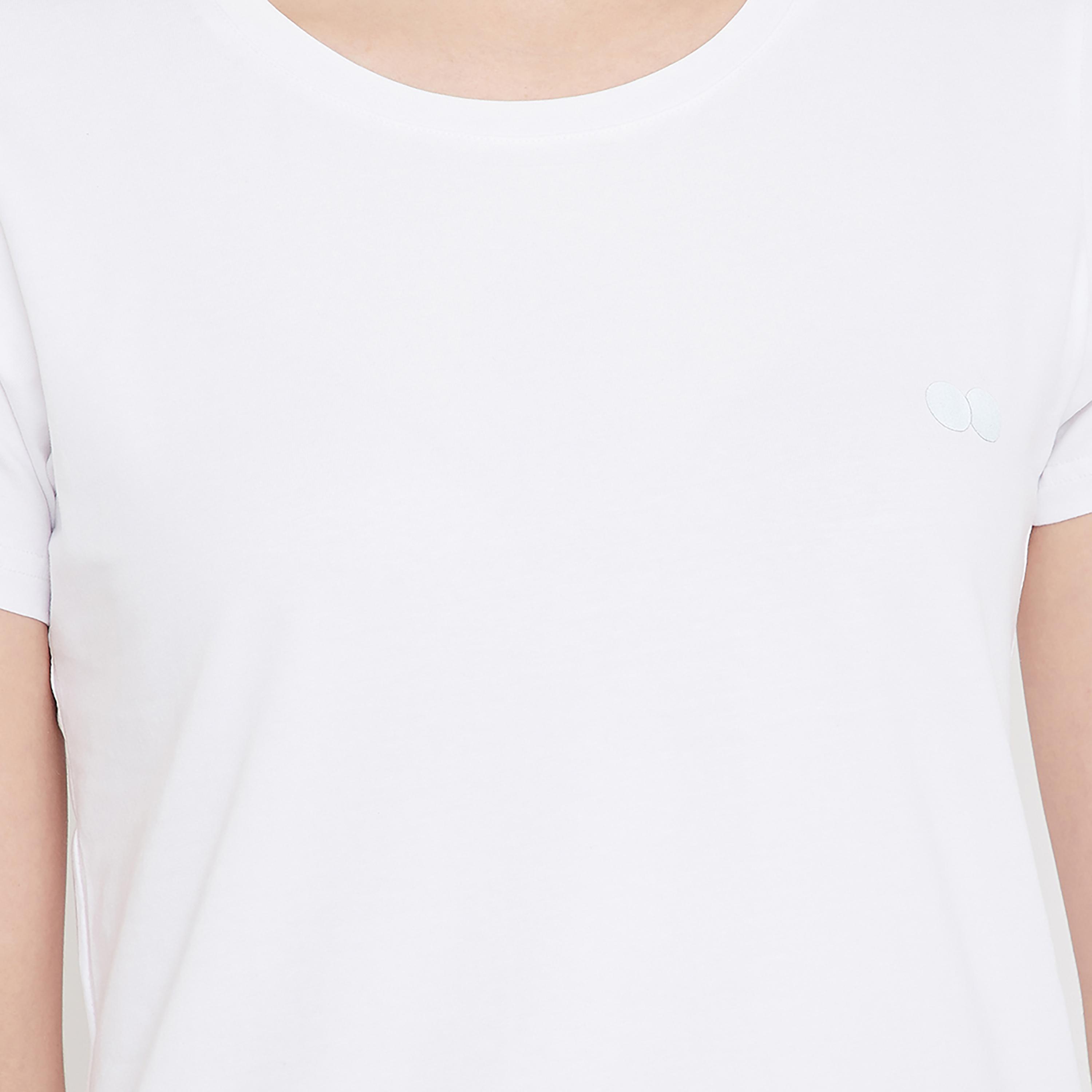 Clovia Solid Round Neck Short Sleeves T-Shirt-women-clothing-sportswearandactivewear-tshirtsandvests-image-4