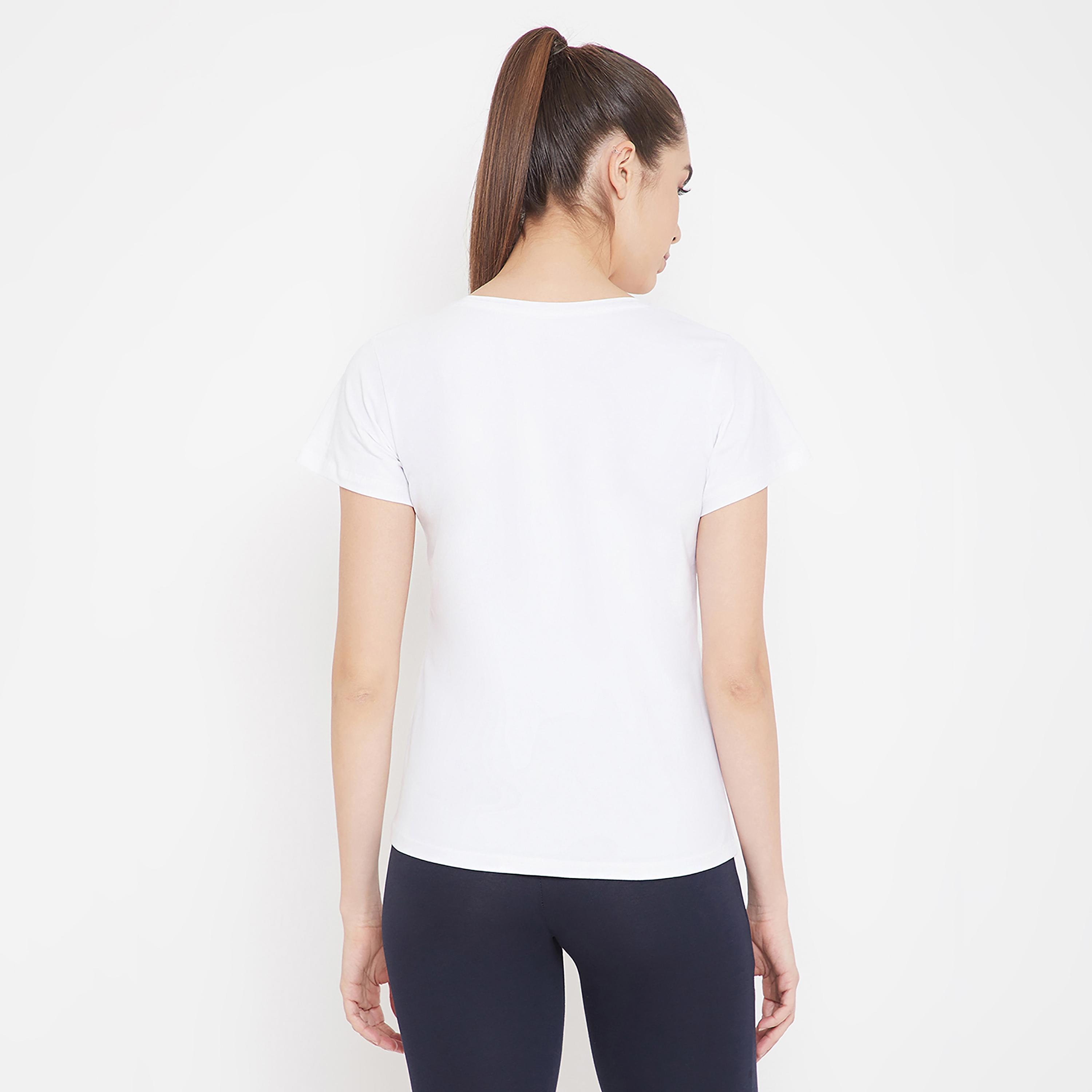 Clovia Solid Round Neck Short Sleeves T-Shirt-women-clothing-sportswearandactivewear-tshirtsandvests-image-5