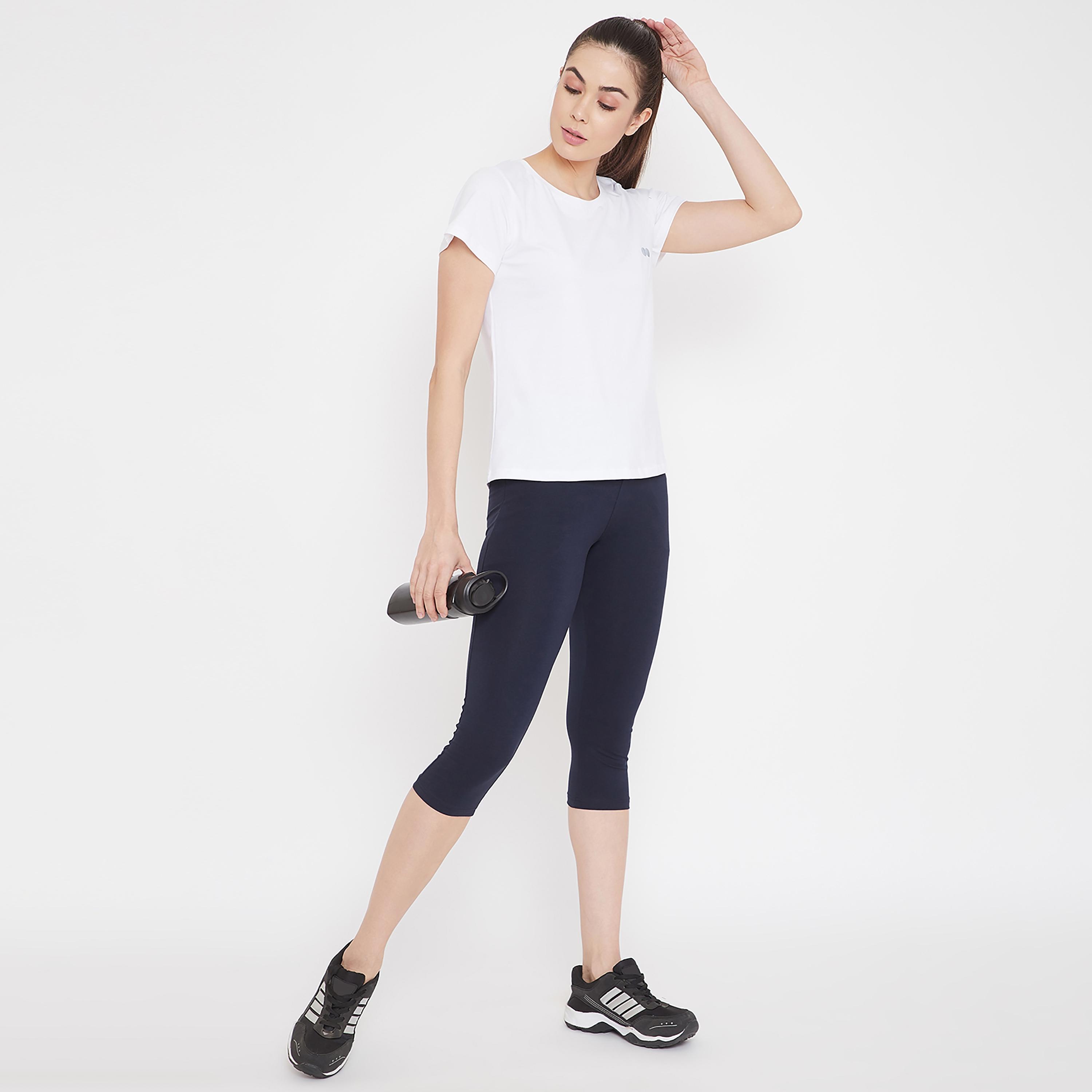 Clovia Solid Round Neck Short Sleeves T-Shirt-women-clothing-sportswearandactivewear-tshirtsandvests-image-1