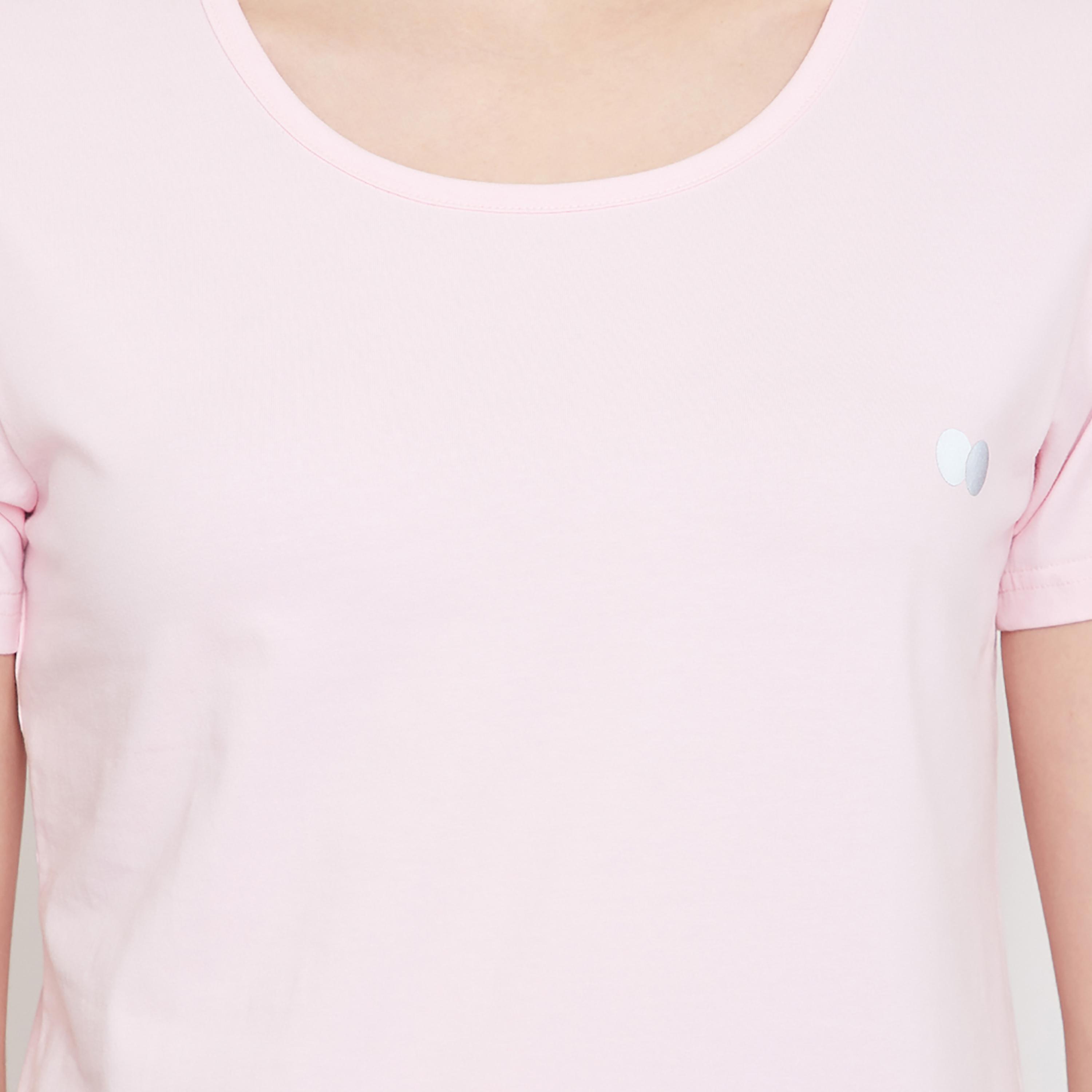 Clovia Solid Round Neck Short Sleeves T-Shirt-women-clothing-sportswearandactivewear-tshirtsandvests-image-4