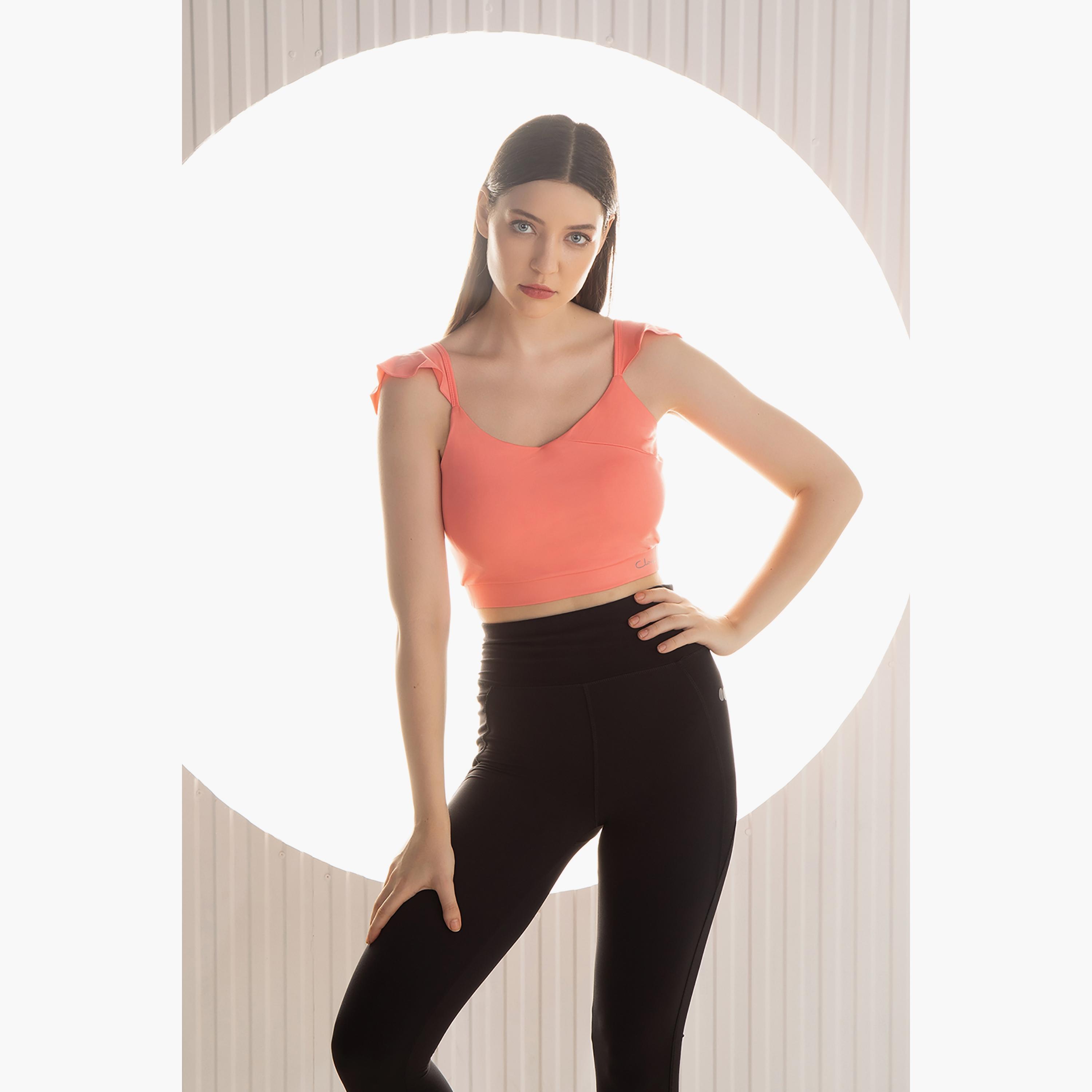Clovia Solid V-Neck Crop Top-women-clothing-sportswearandactivewear-tshirtsandvests-image-1