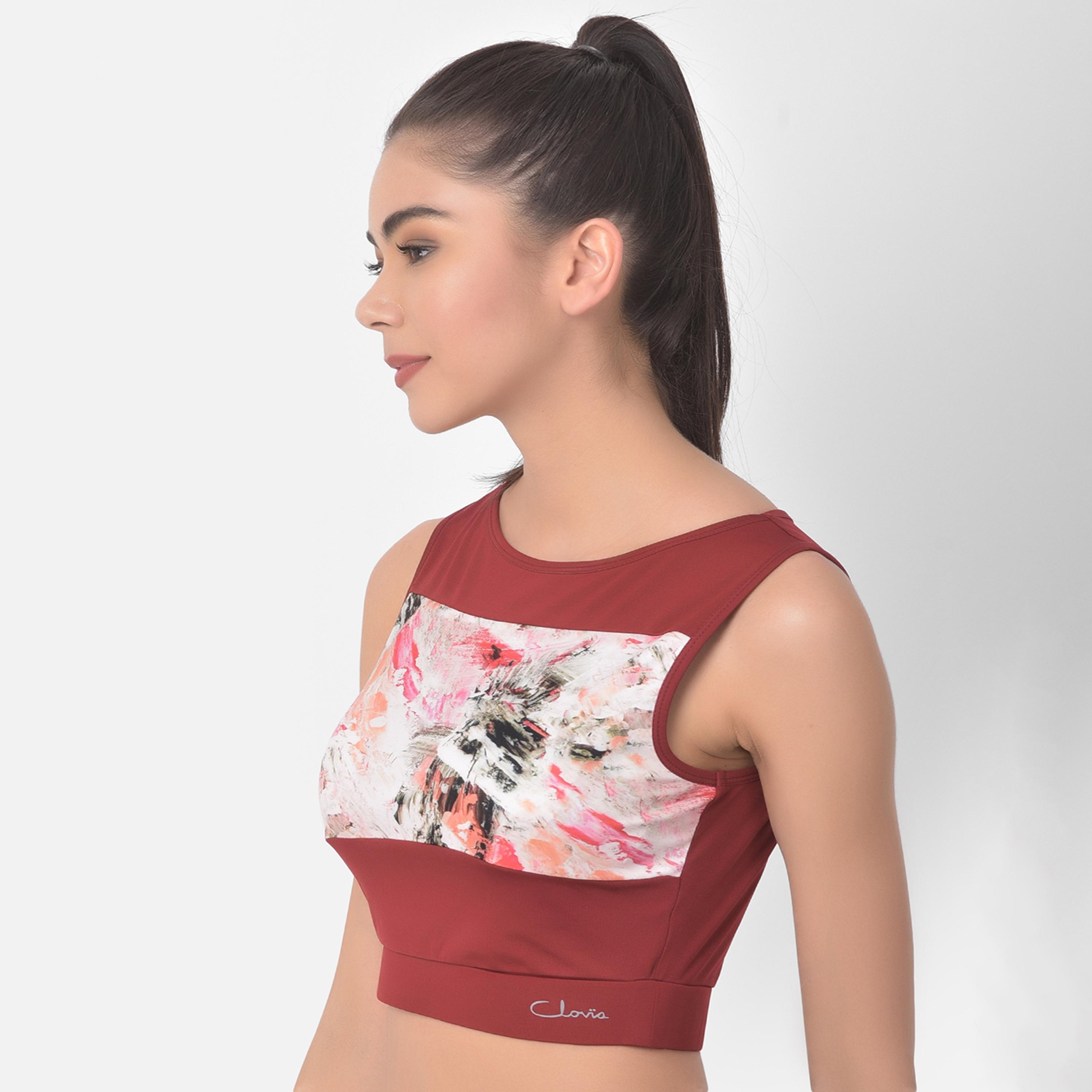 Clovia Printed Round Neck Crop Top-women-clothing-sportswearandactivewear-tshirtsandvests-image-2