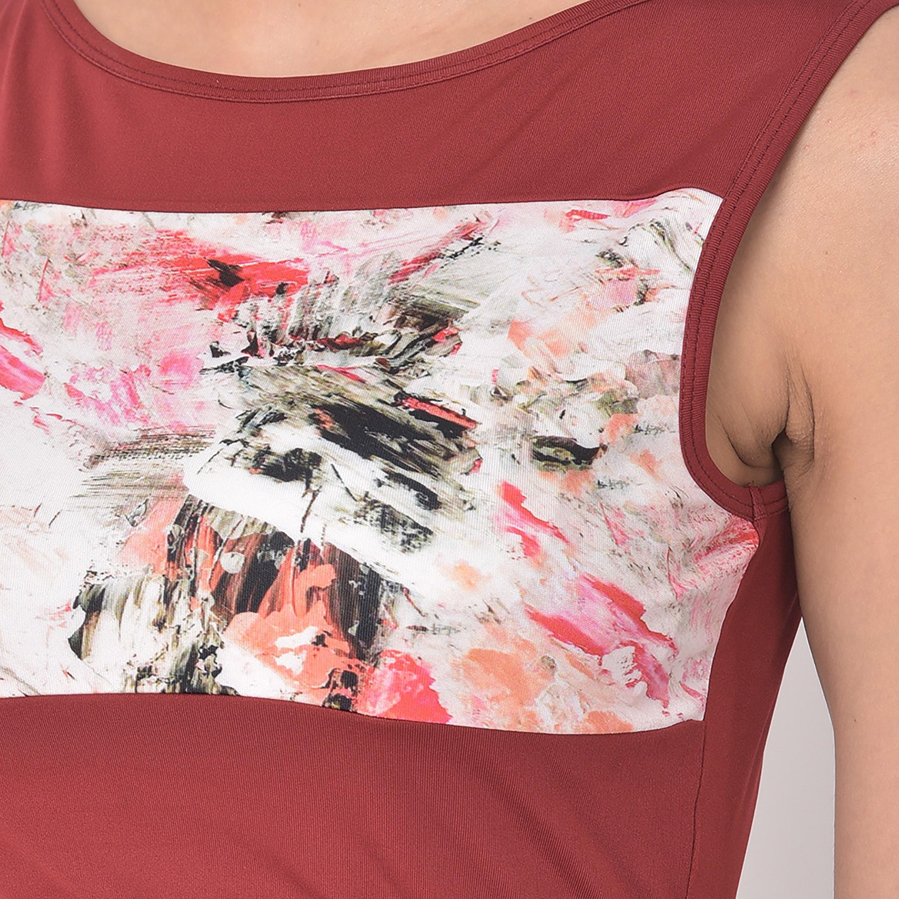 Clovia Printed Round Neck Crop Top-women-clothing-sportswearandactivewear-tshirtsandvests-image-4