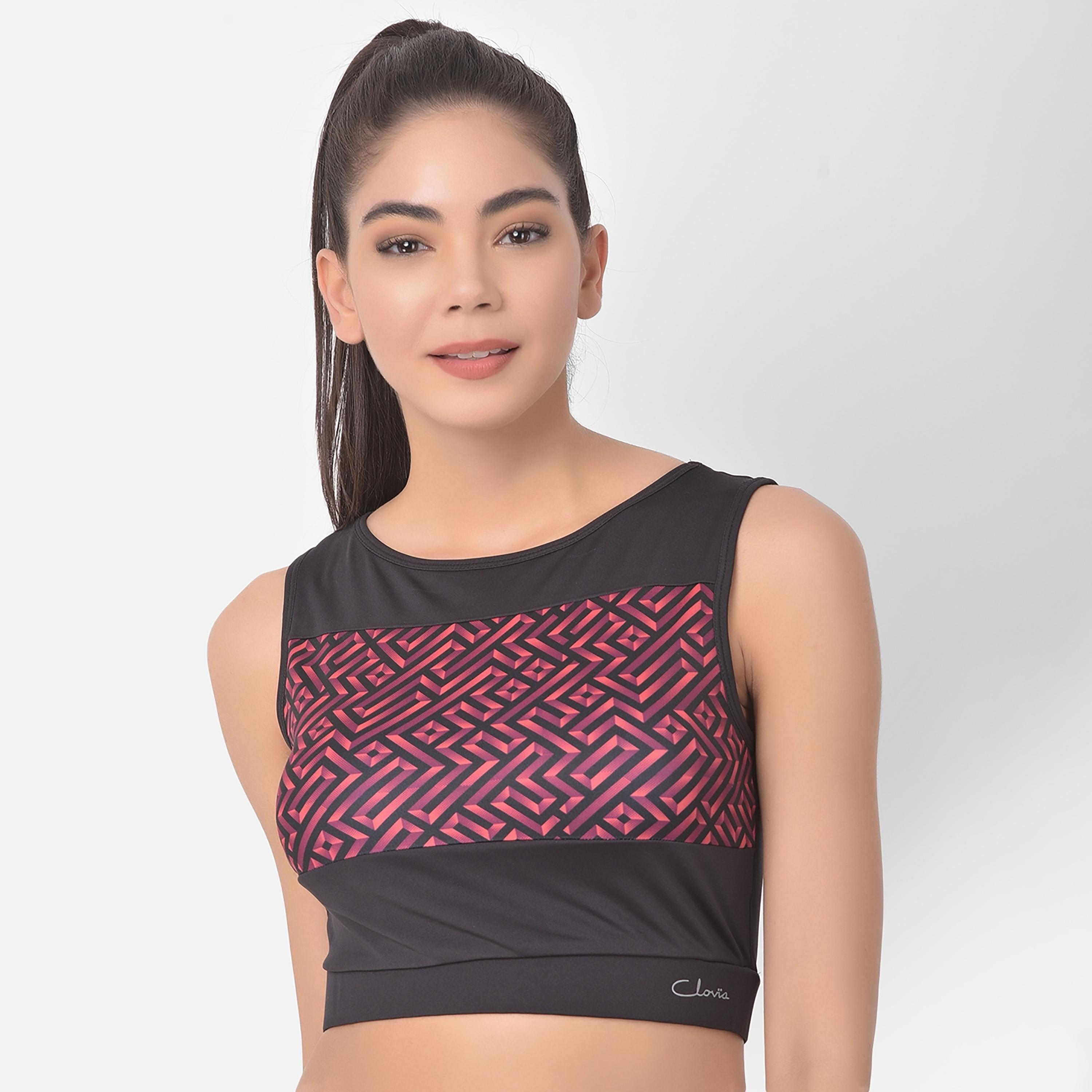 Clovia Printed Round Neck Crop Top-women-clothing-sportswearandactivewear-tshirtsandvests-image-2