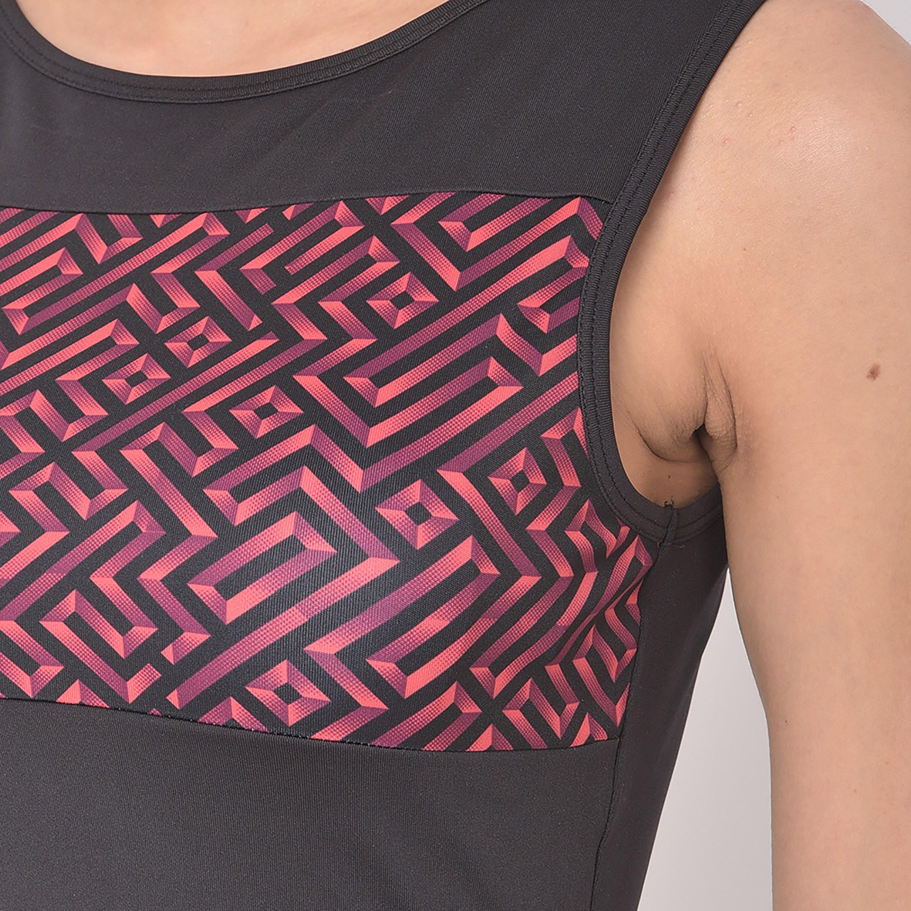 Clovia Printed Round Neck Crop Top-women-clothing-sportswearandactivewear-tshirtsandvests-image-4