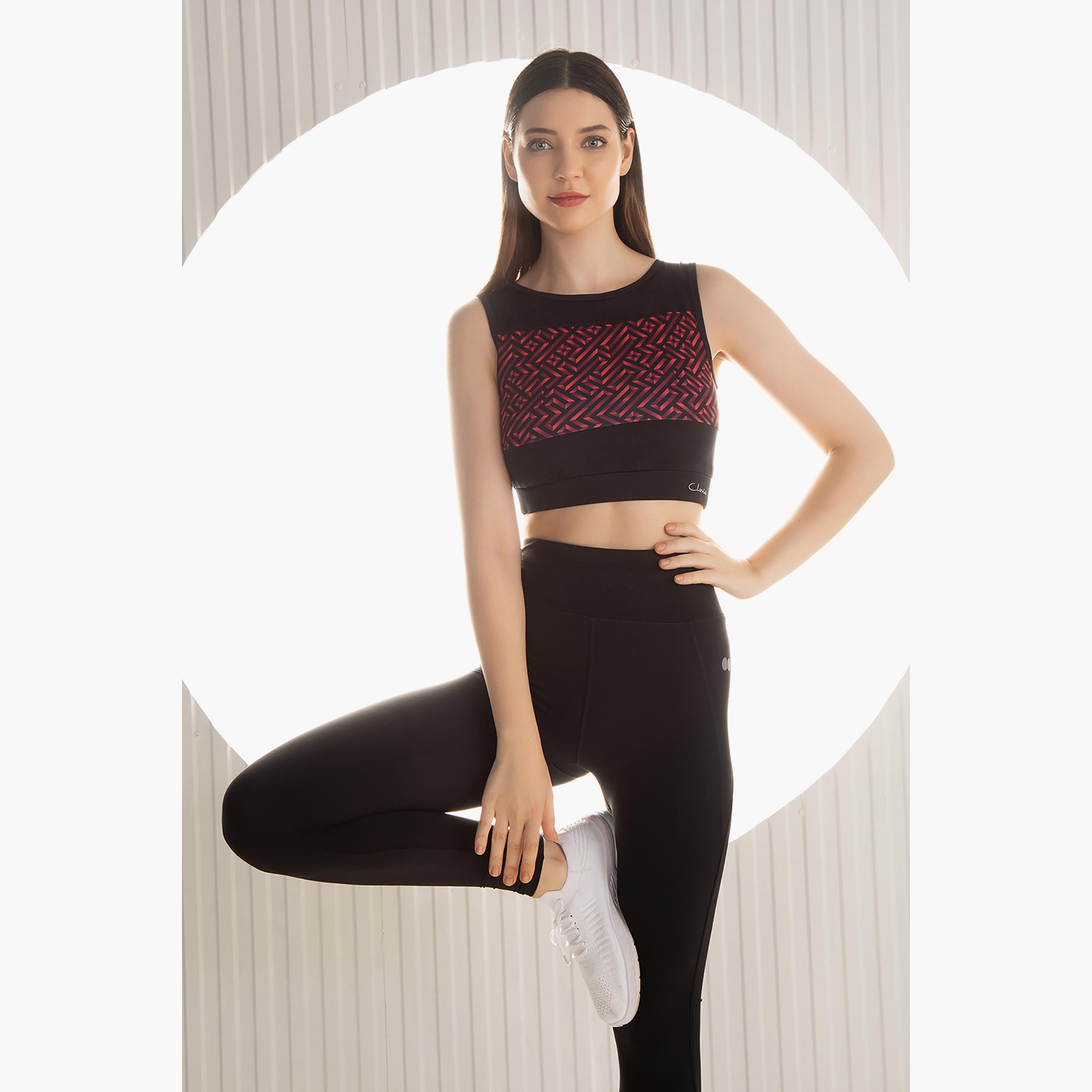 Clovia Printed Round Neck Crop Top-women-clothing-sportswearandactivewear-tshirtsandvests-image-1