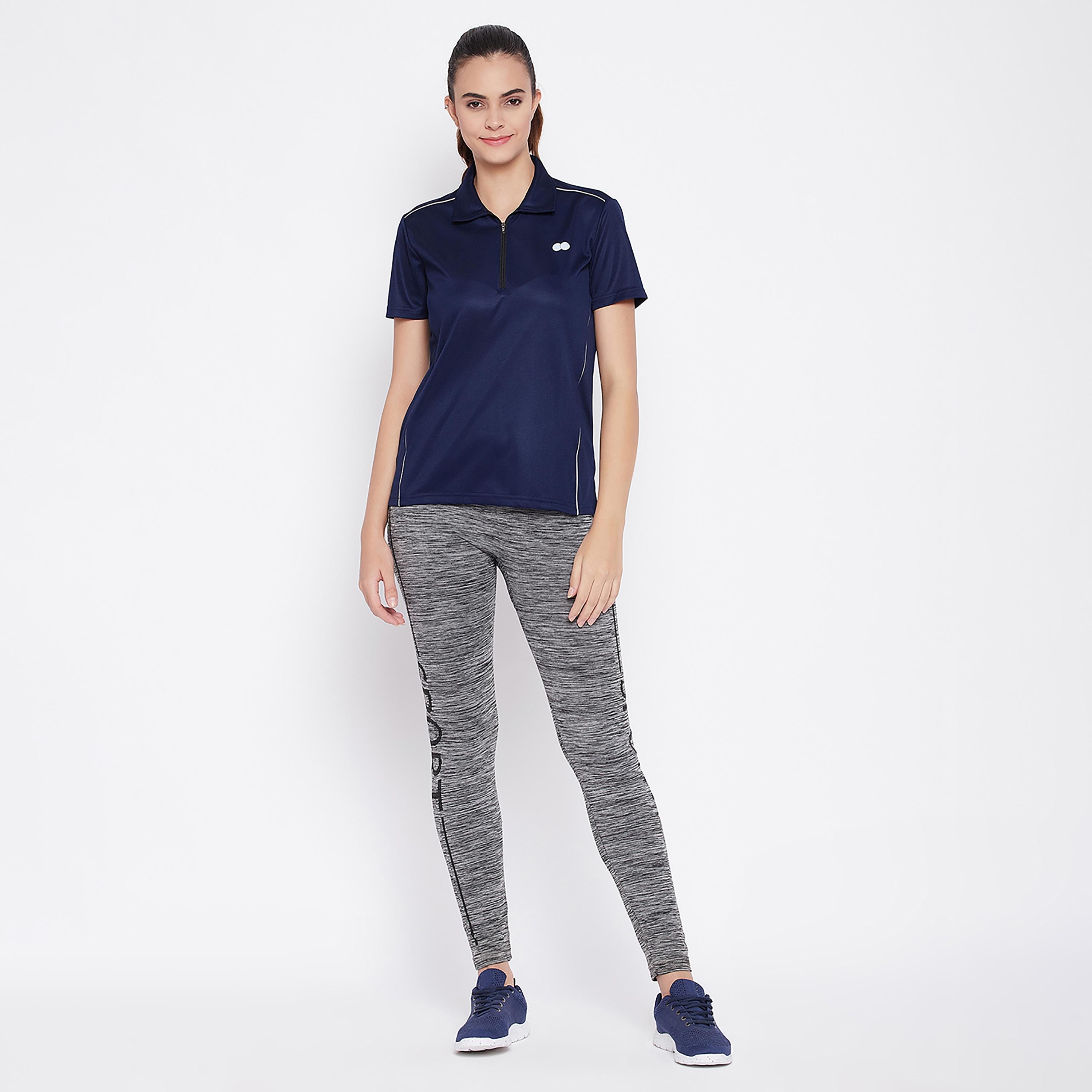 Clovia Solid Short Sleeves Polo T-Shirt-sports-women-clothing-tshirtsandvests-image-3