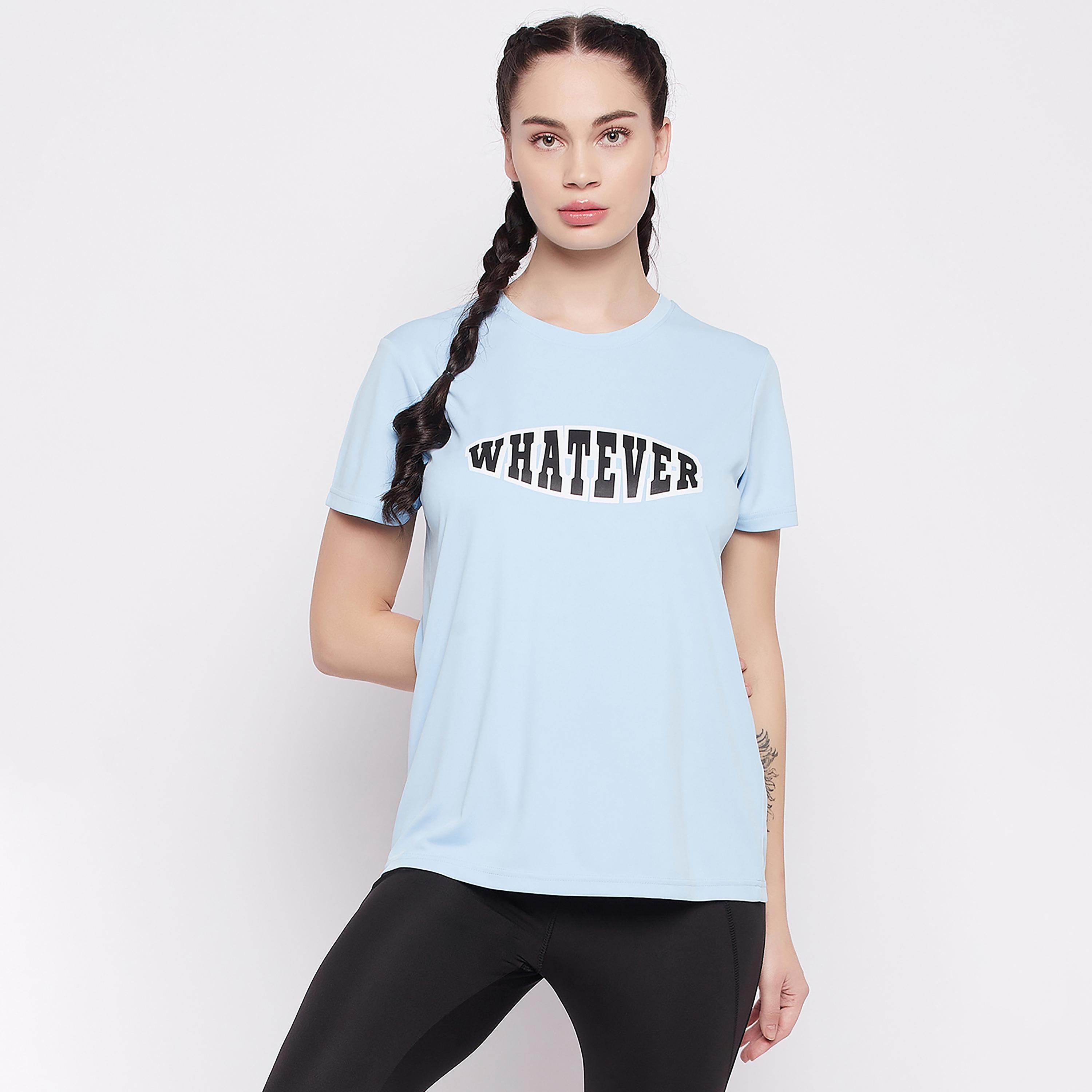 قميص قصير الأكمام بطبعة من كلوفيا برقبة مستديرة-women-clothing-sportswearandactivewear-tshirtsandvests-image-1