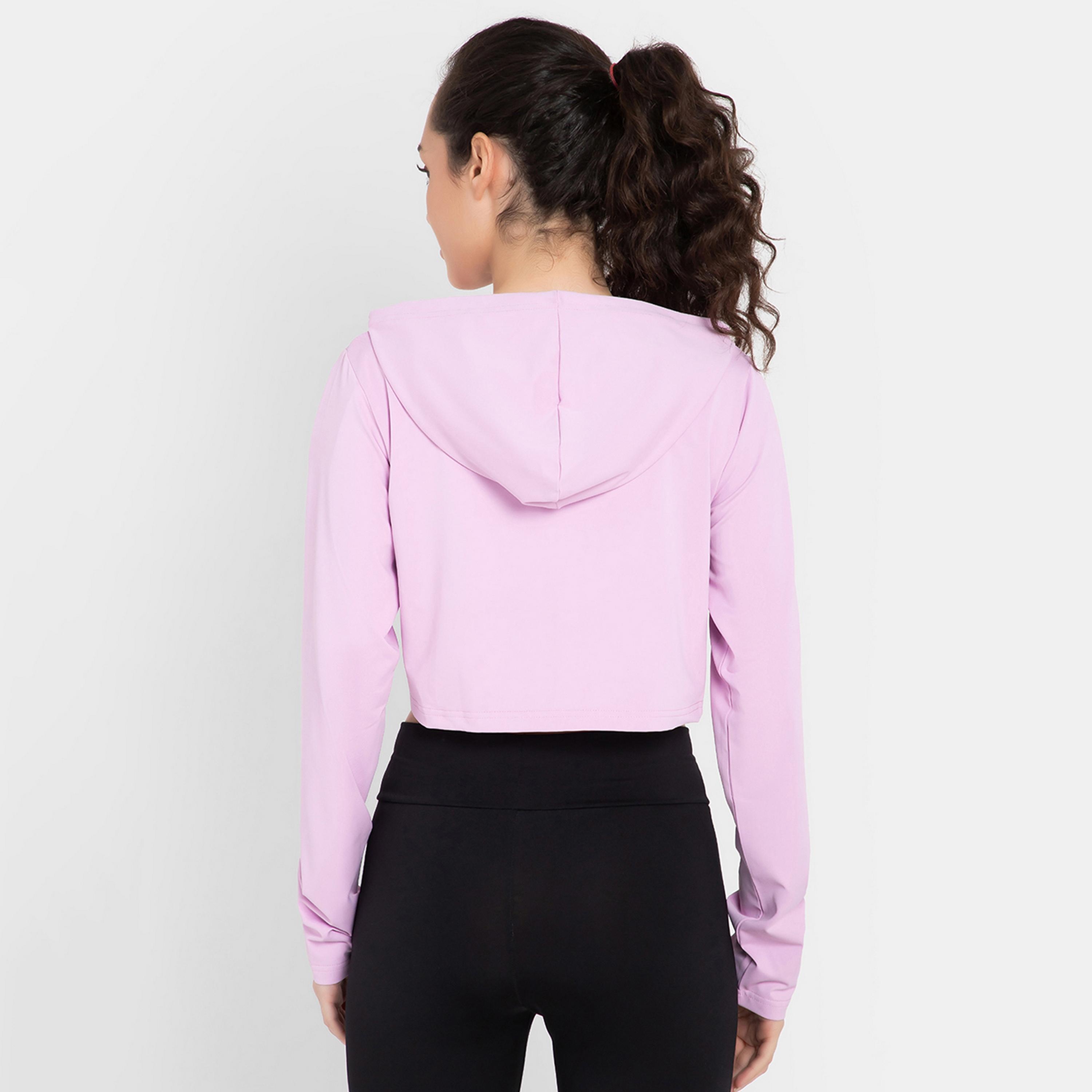 Clovia Comfort-Fit Women's Crop Hoodie in Lavender-women-clothing-sportswearandactivewear-hoodiesandsweatshirts-image-4