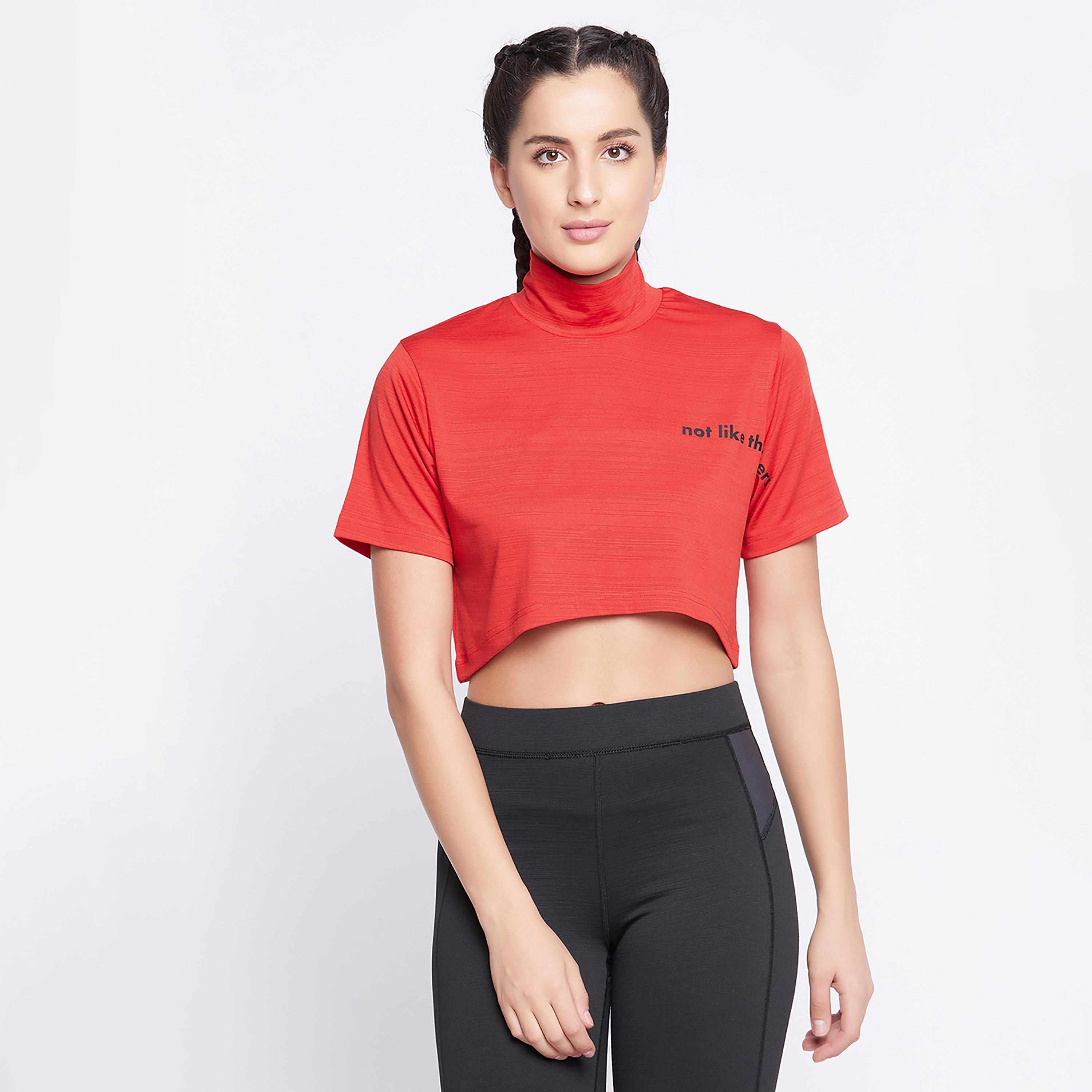 Clovia Solid Turtle Neck Crop Top-women-clothing-sportswearandactivewear-tshirtsandvests-image-2