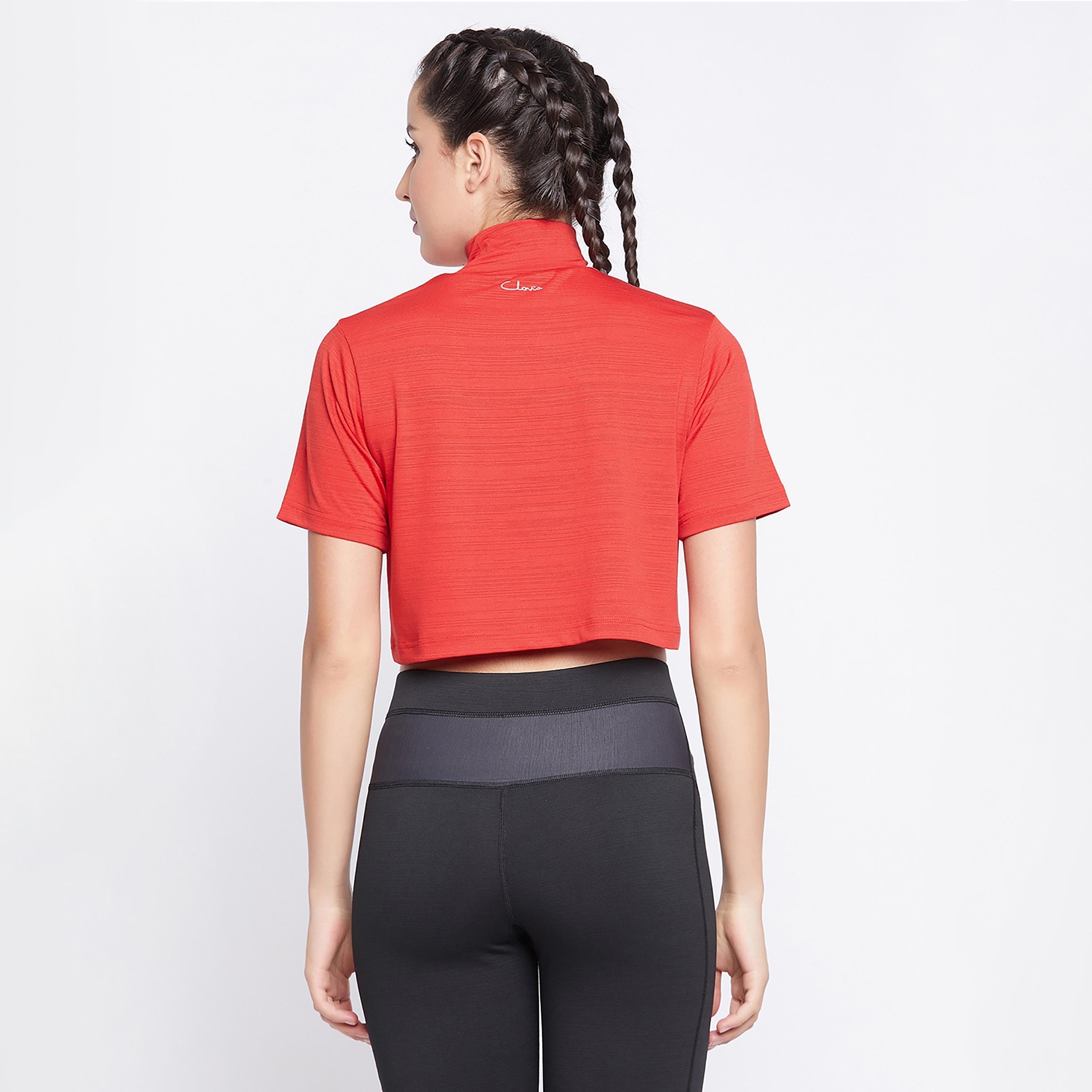 Clovia Solid Turtle Neck Crop Top-women-clothing-sportswearandactivewear-tshirtsandvests-image-5