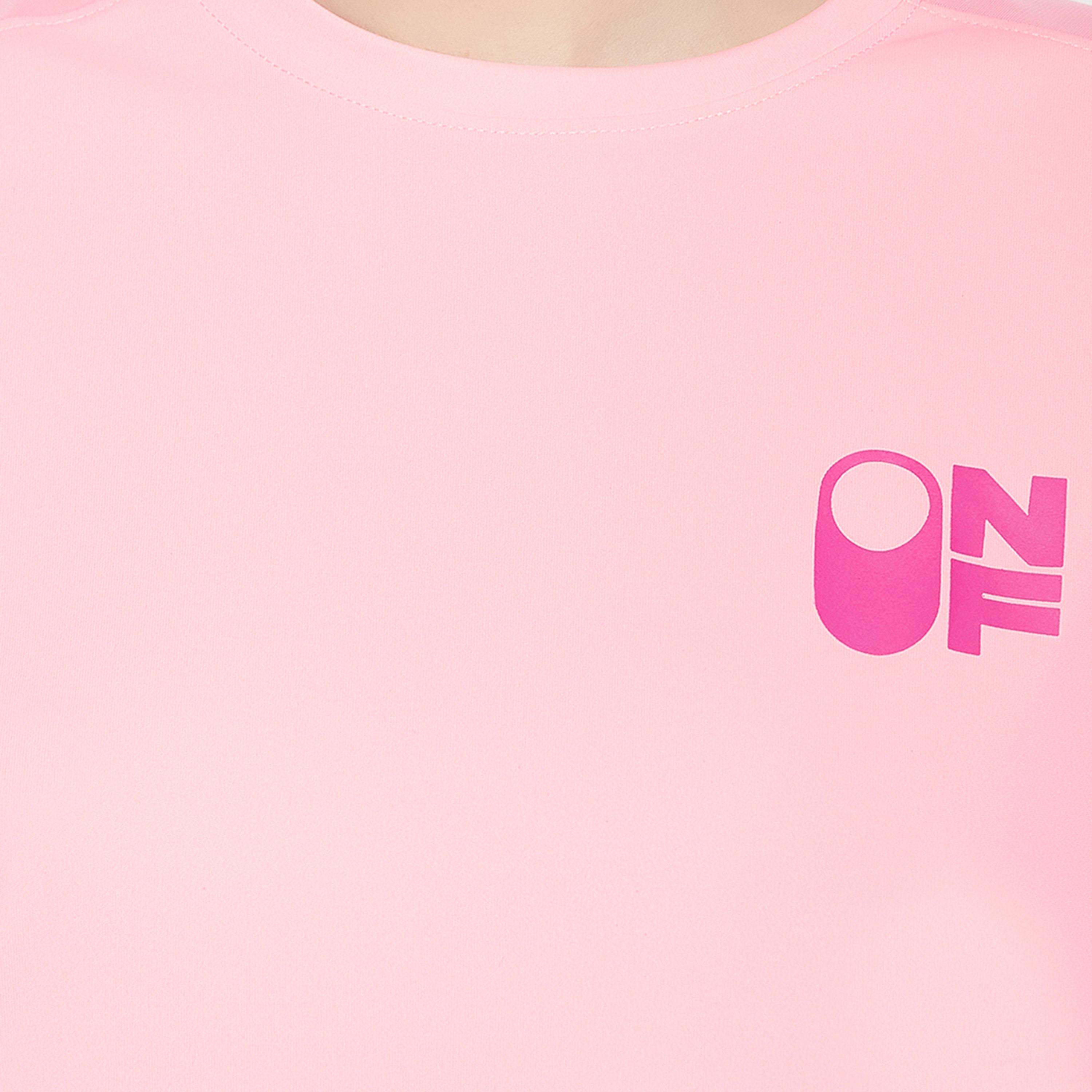 Clovia Comfort Fit Graphic Print Women's Active T-Shirt in Baby Pink with Mesh Panels-sports-women-clothing-tshirtsandvests-image-5