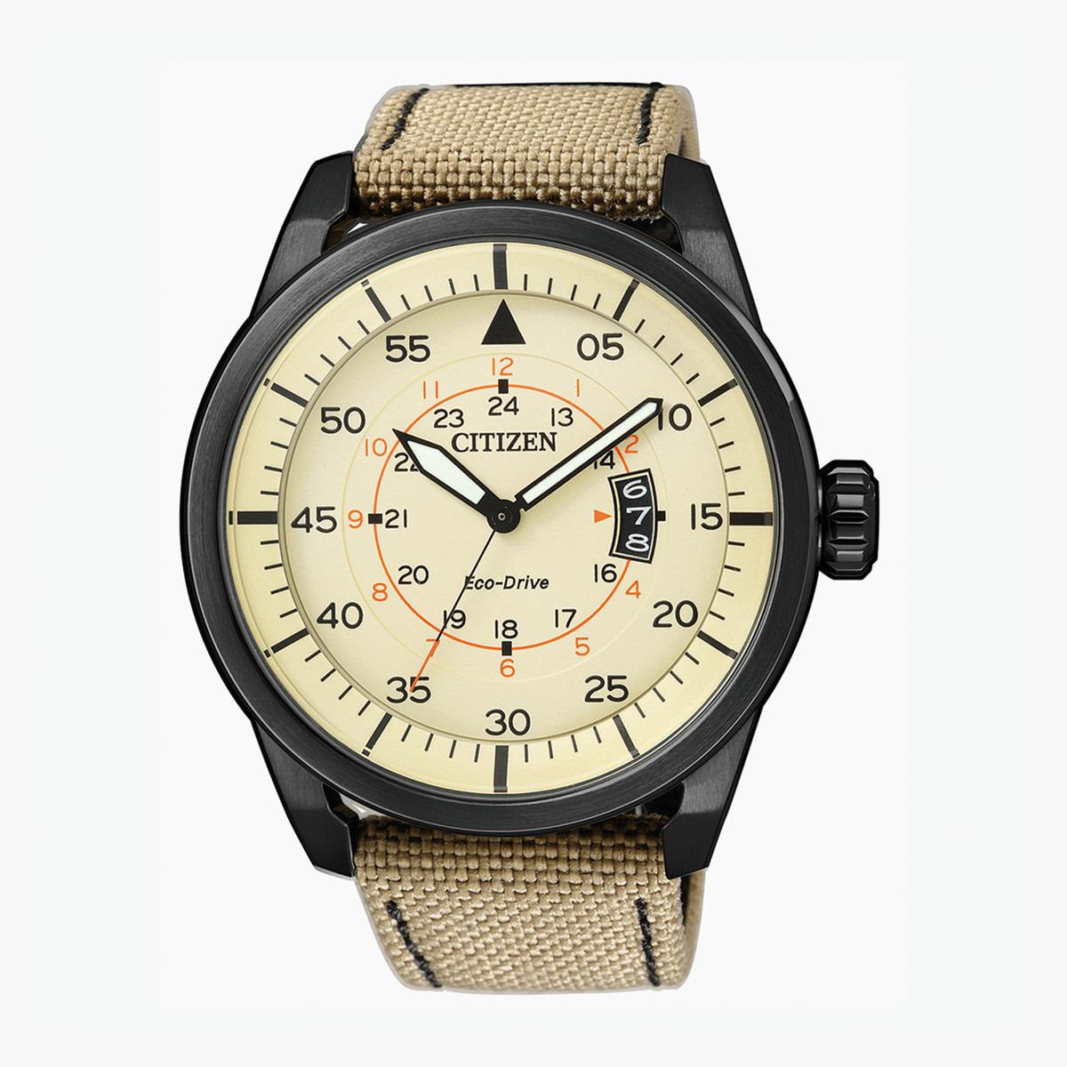 ساعة تناظرية بيج إيكو درايف بحزام قماش للرجال من سيتيزن - AW1365 19P-men-watchesandjewellery-watches-image-1