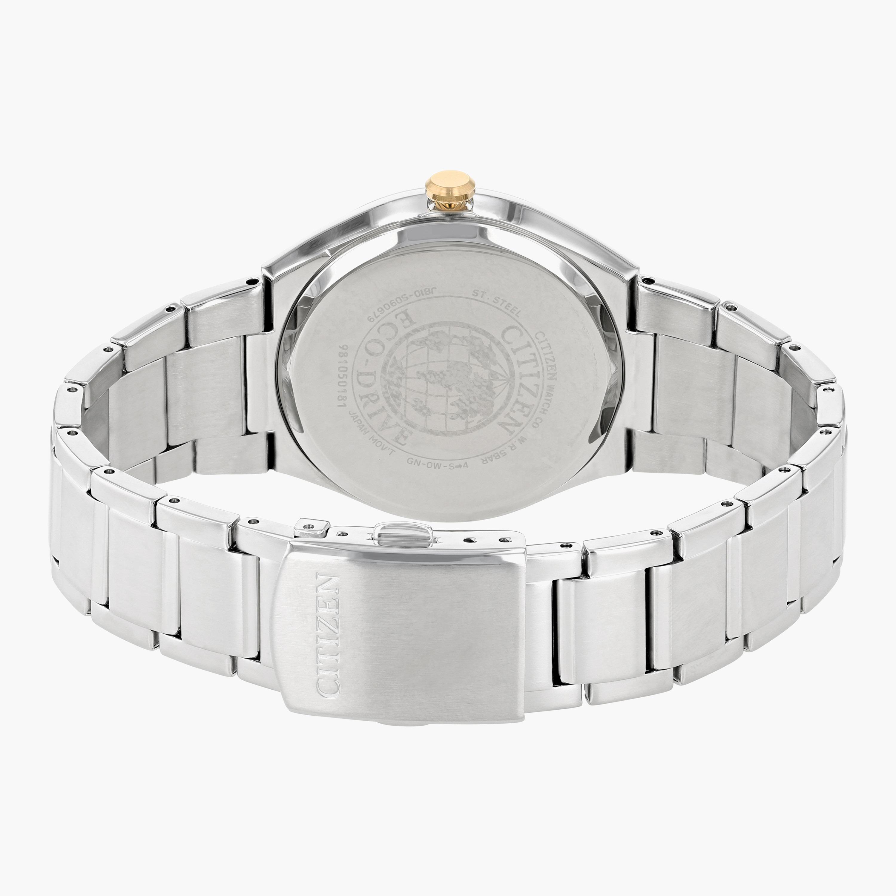 ساعة تناظرية فضيّة/ ذهبية إيكو درايف بحزام معدني للرجال من سيتيزن - AW137655H-men-watchesandjewellery-watches-image-2