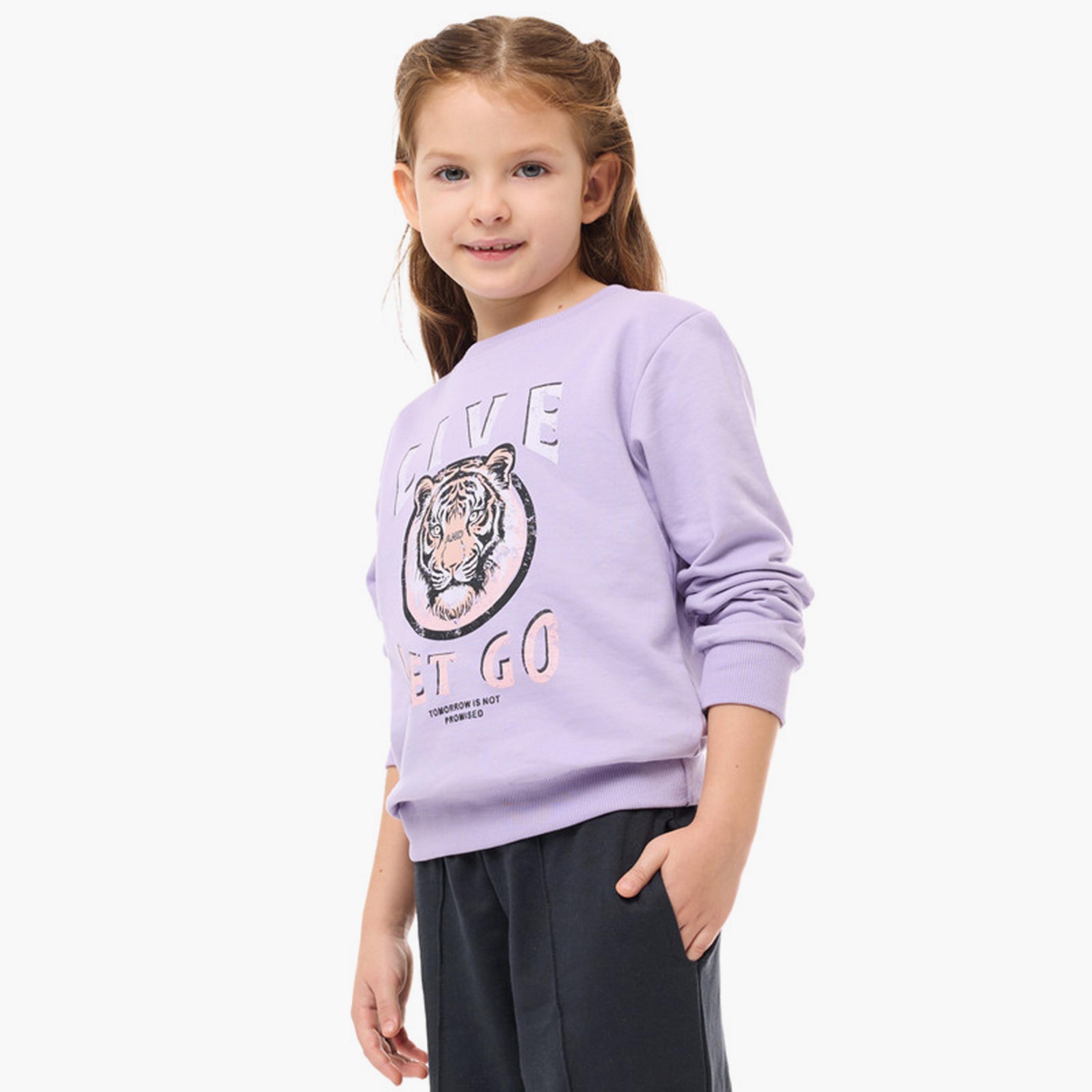 سويت شيرت مطبوع بأكمام طويلة من فيكتور اند جين-girls-clothing-sweatshirts-image-2