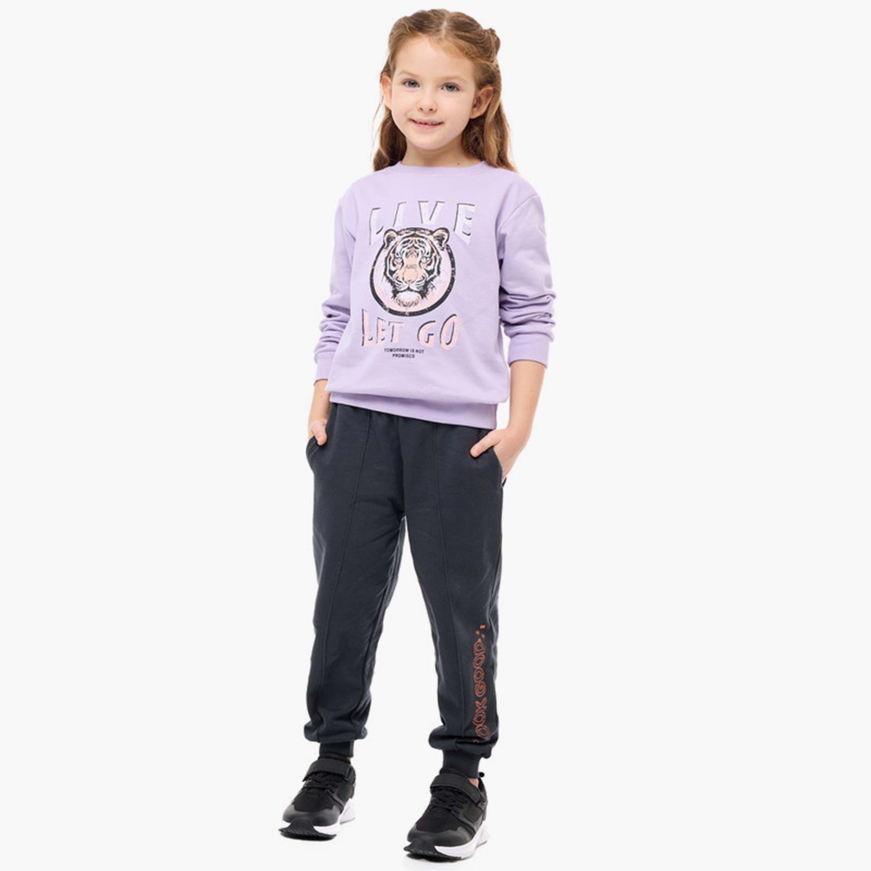 سويت شيرت مطبوع بأكمام طويلة من فيكتور اند جين-girls-clothing-sweatshirts-image-4