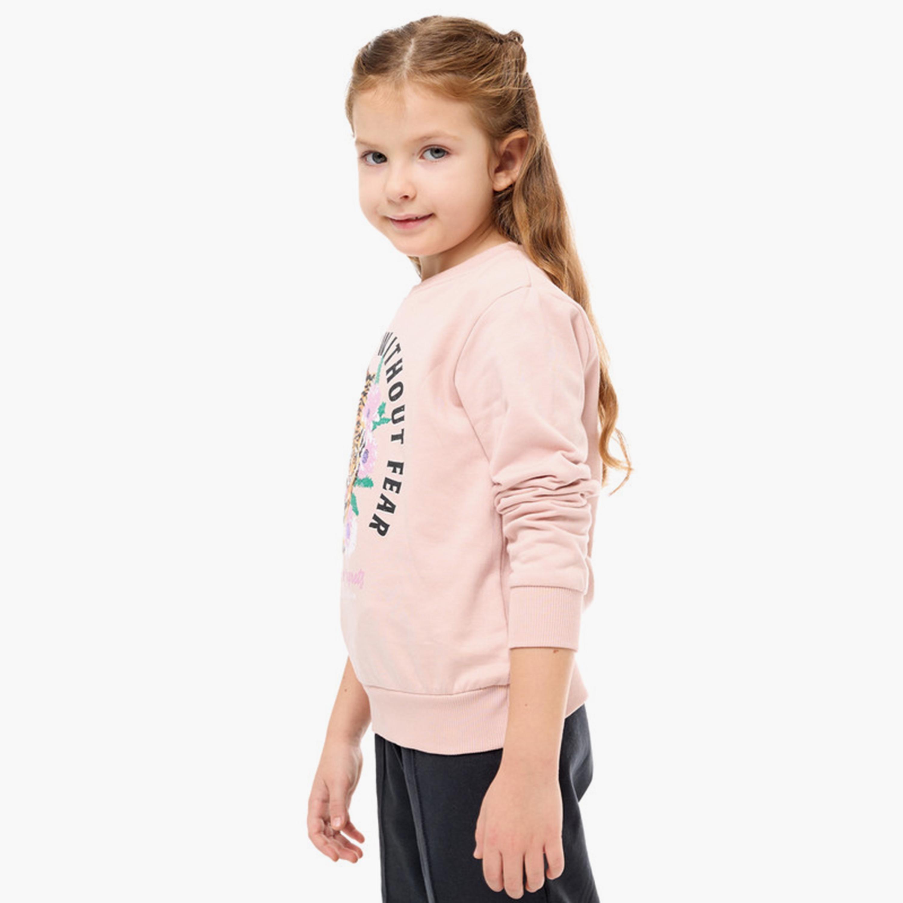 سويت شيرت مطبوع بأكمام طويلة من فيكتور اند جين-girls-clothing-sweatshirts-image-2