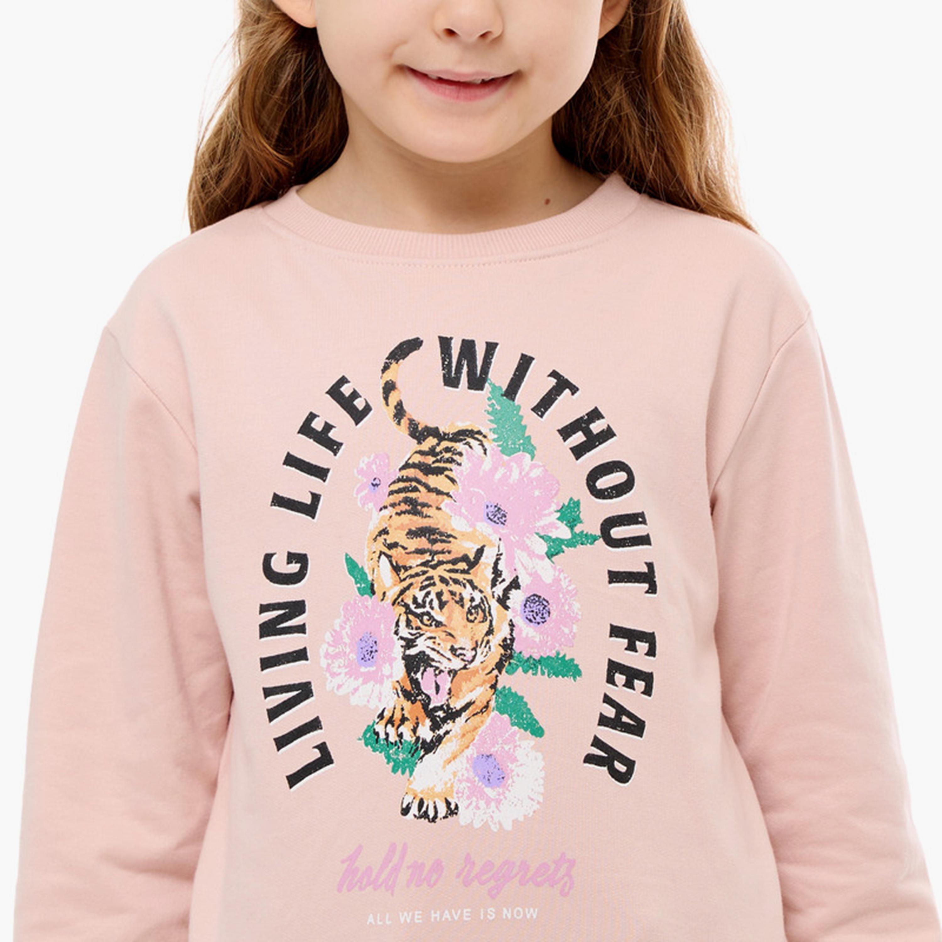 سويت شيرت مطبوع بأكمام طويلة من فيكتور اند جين-girls-clothing-sweatshirts-image-5