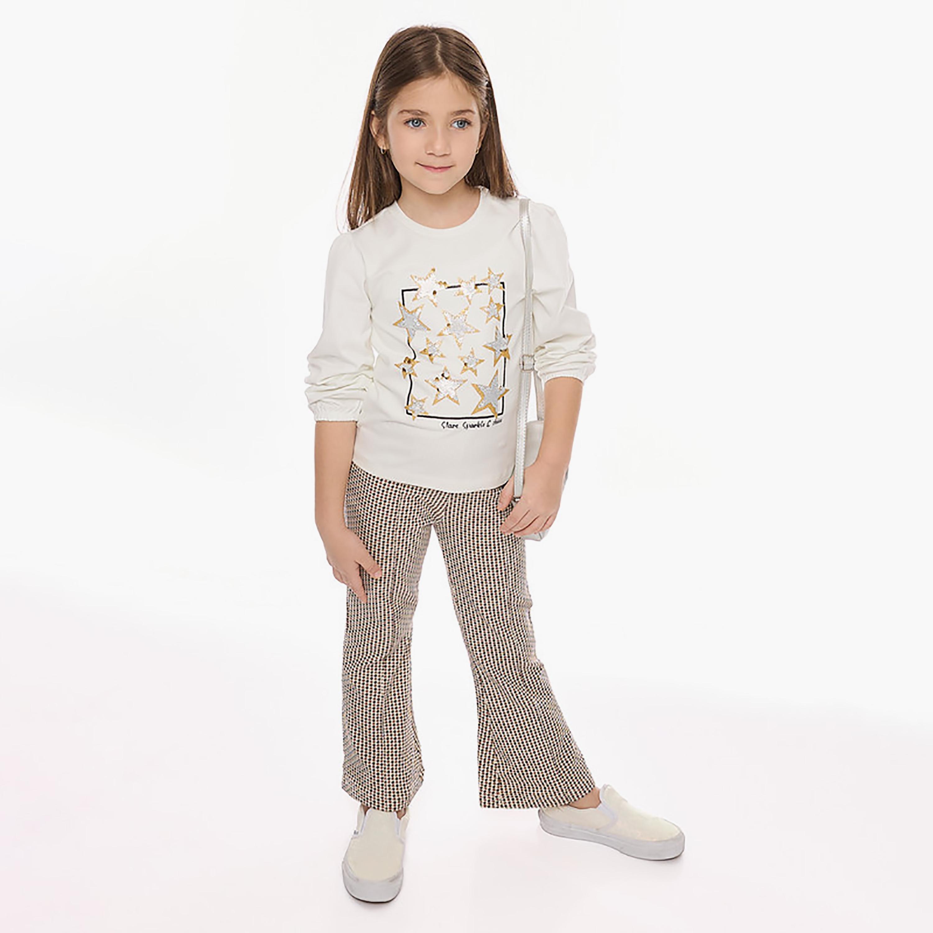 تي شيرت مطبوع بأكمام طويلة قطعتين مع بنطال ضيق من فيكتور اند جين-baby-girls-clothing-setsandcoords-image-1
