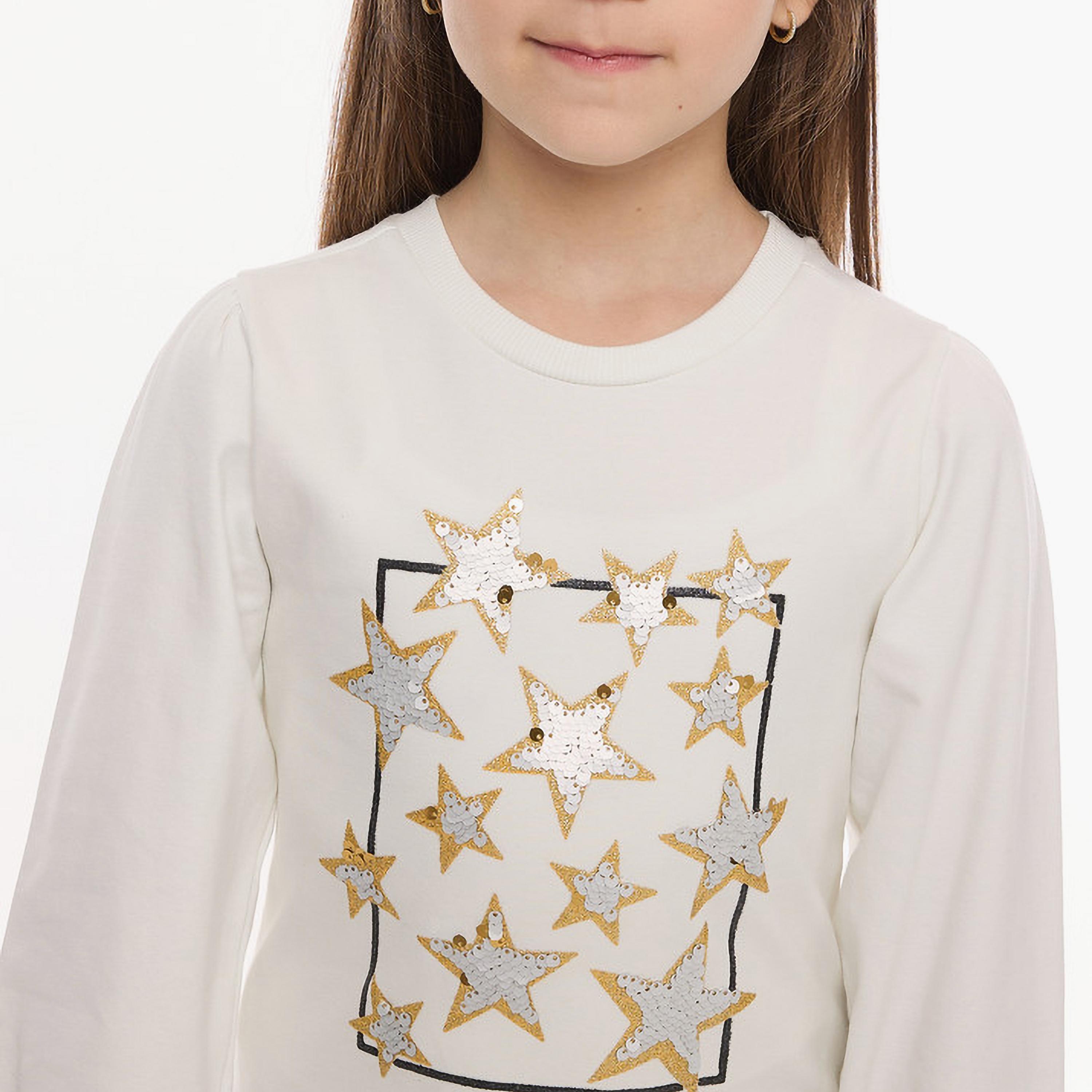 تي شيرت مطبوع بأكمام طويلة قطعتين مع بنطال ضيق من فيكتور اند جين-baby-girls-clothing-setsandcoords-image-5