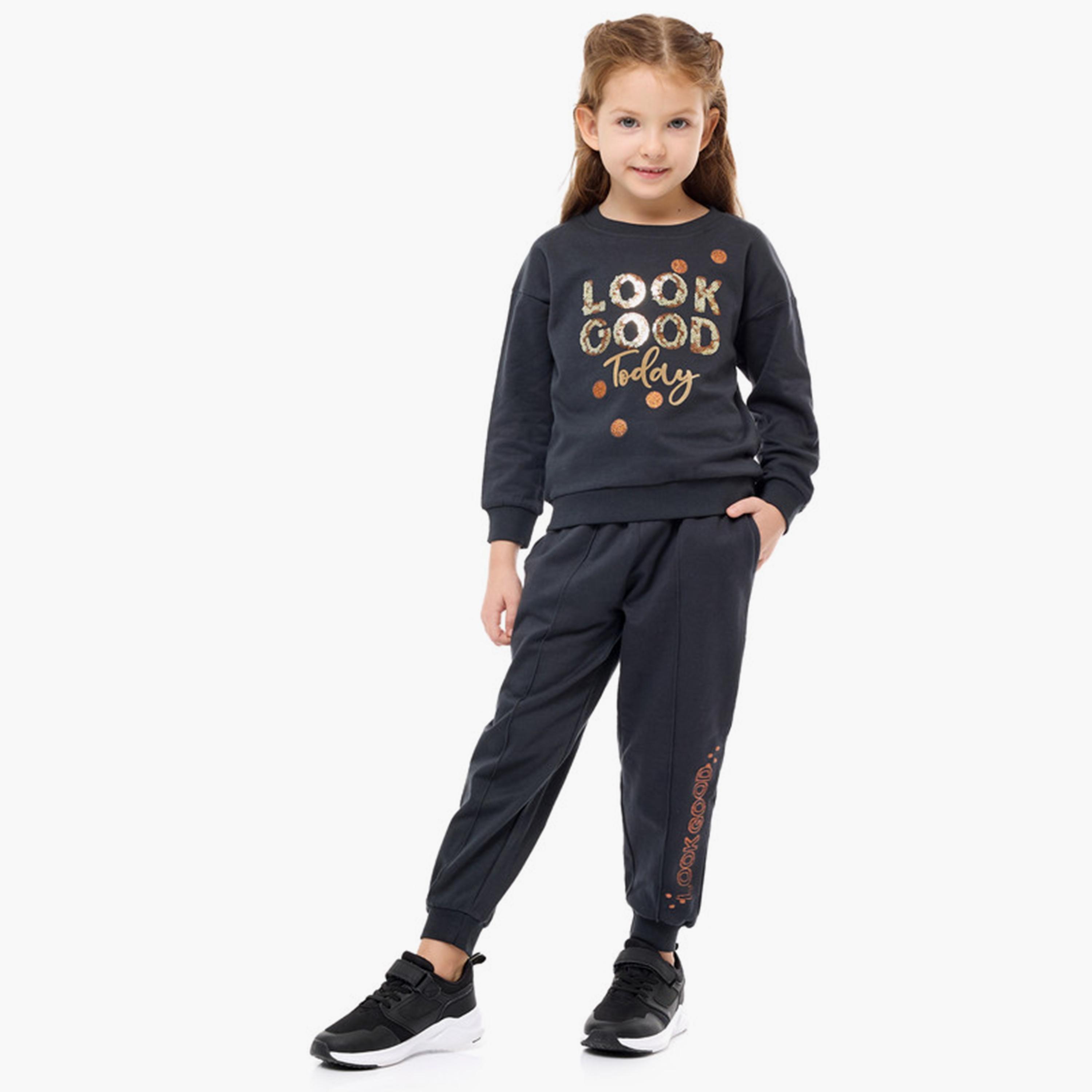 Victor and Jane 2-Piece Printed Long Sleeves Sweatshirt with Joggers-girls-clothing-winterwear-setsandcoords-image-2