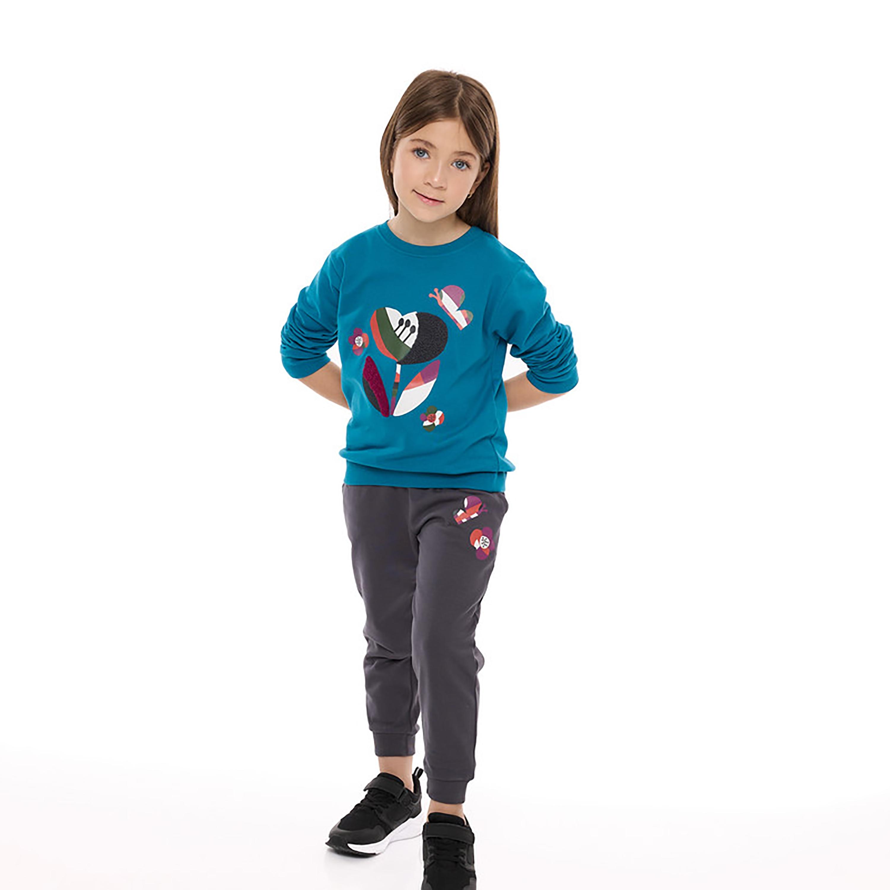 سويت شيرت مطبوع بأكمام طويلة من قطعتين مع بنطال ركض من فيكتور اند جين-girls-clothing-winterwear-setsandcoords-image-5