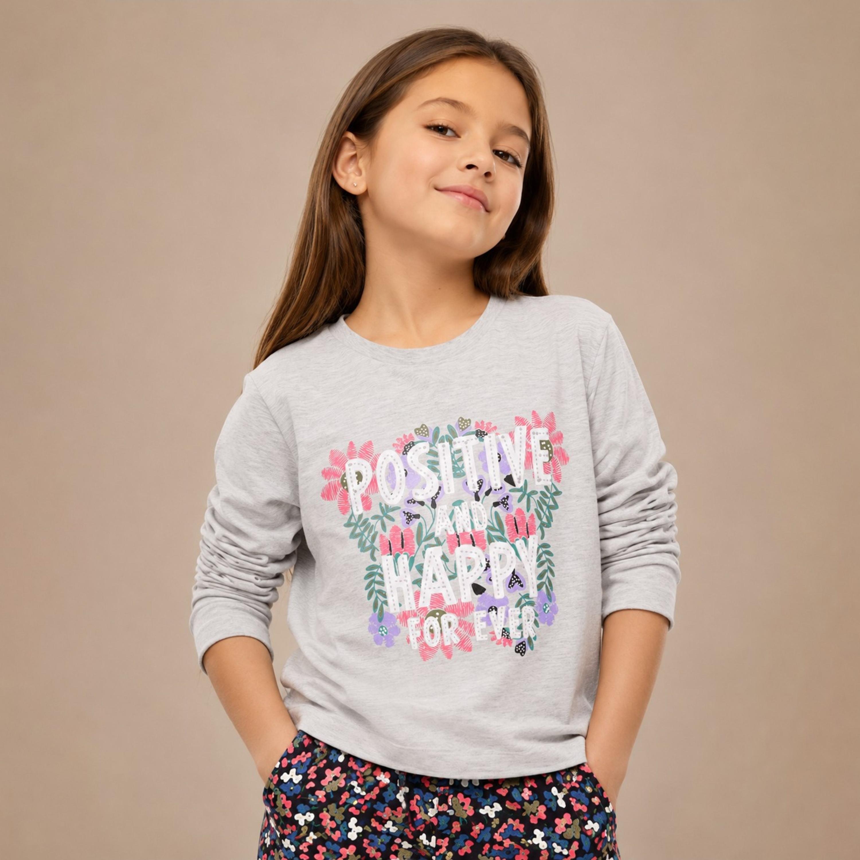 تي شيرت مطبوع بأكمام طويلة قطعتين مع بنطال ضيق من فيكتور اند جين-baby-girls-clothing-setsandcoords-image-3