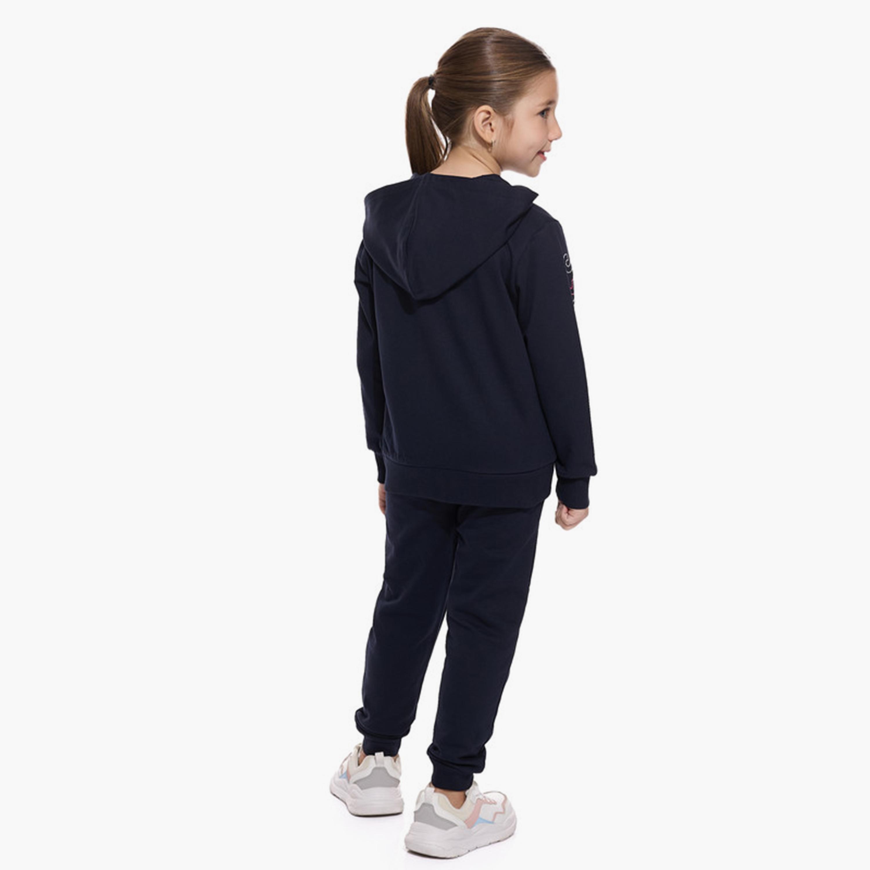 جاكيت قطعتين مطبوع بأكمام طويلة مع بنطال ركض من فيكتور اند جين-girls-clothing-winterwear-setsandcoords-image-4