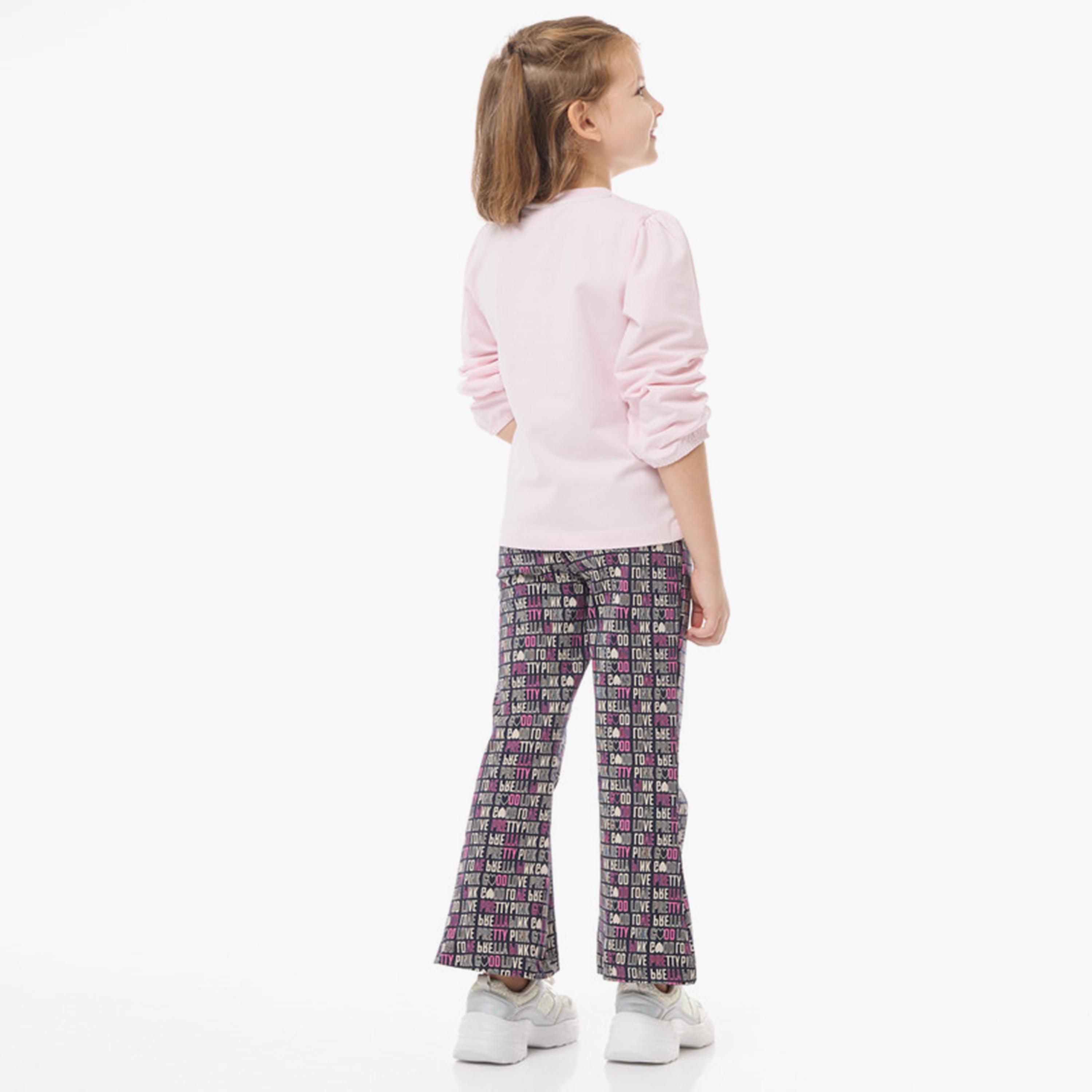 تي شيرت مطبوع بأكمام طويلة قطعتين مع بنطال ضيق من فيكتور اند جين-baby-girls-clothing-setsandcoords-image-3