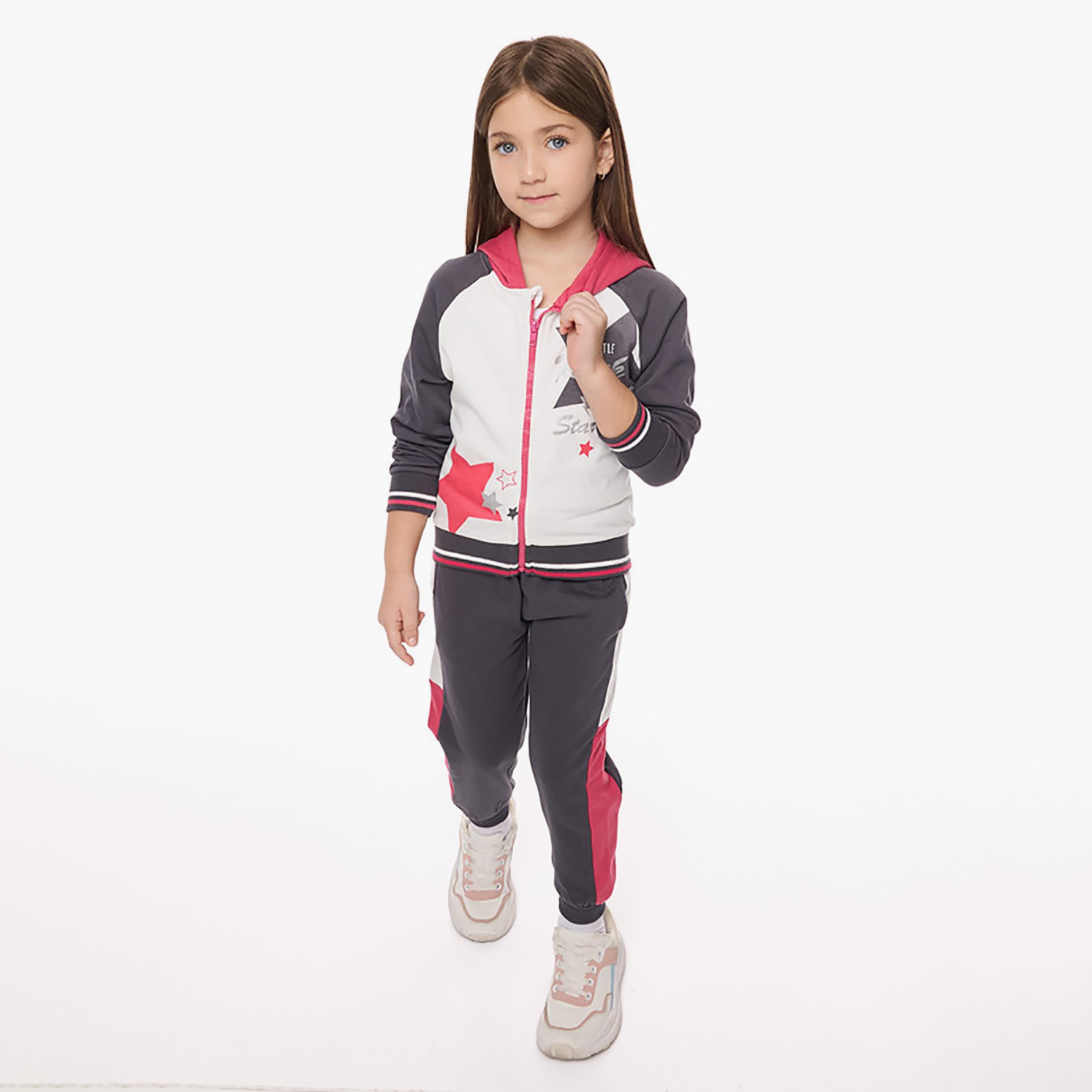 Victor and Jane 2-Piece Printed Long Sleeves Jacket with Joggers-girls-clothing-winterwear-setsandcoords-image-1