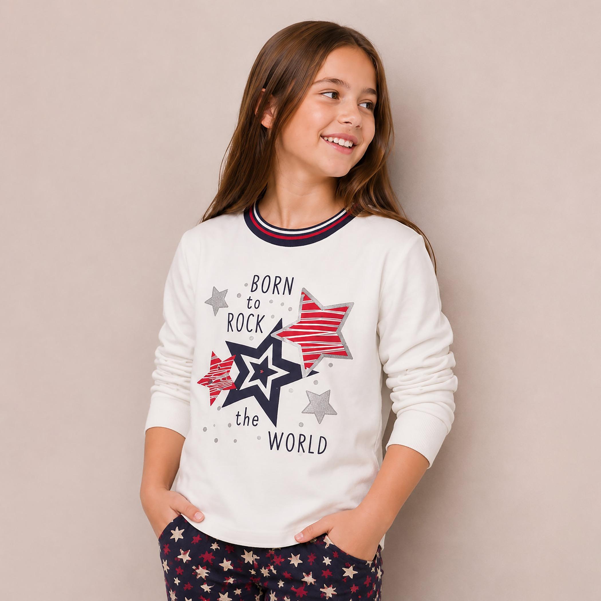 تي شيرت مطبوع بأكمام طويلة قطعتين مع بنطال ضيق من فيكتور اند جين-baby-girls-clothing-setsandcoords-image-2