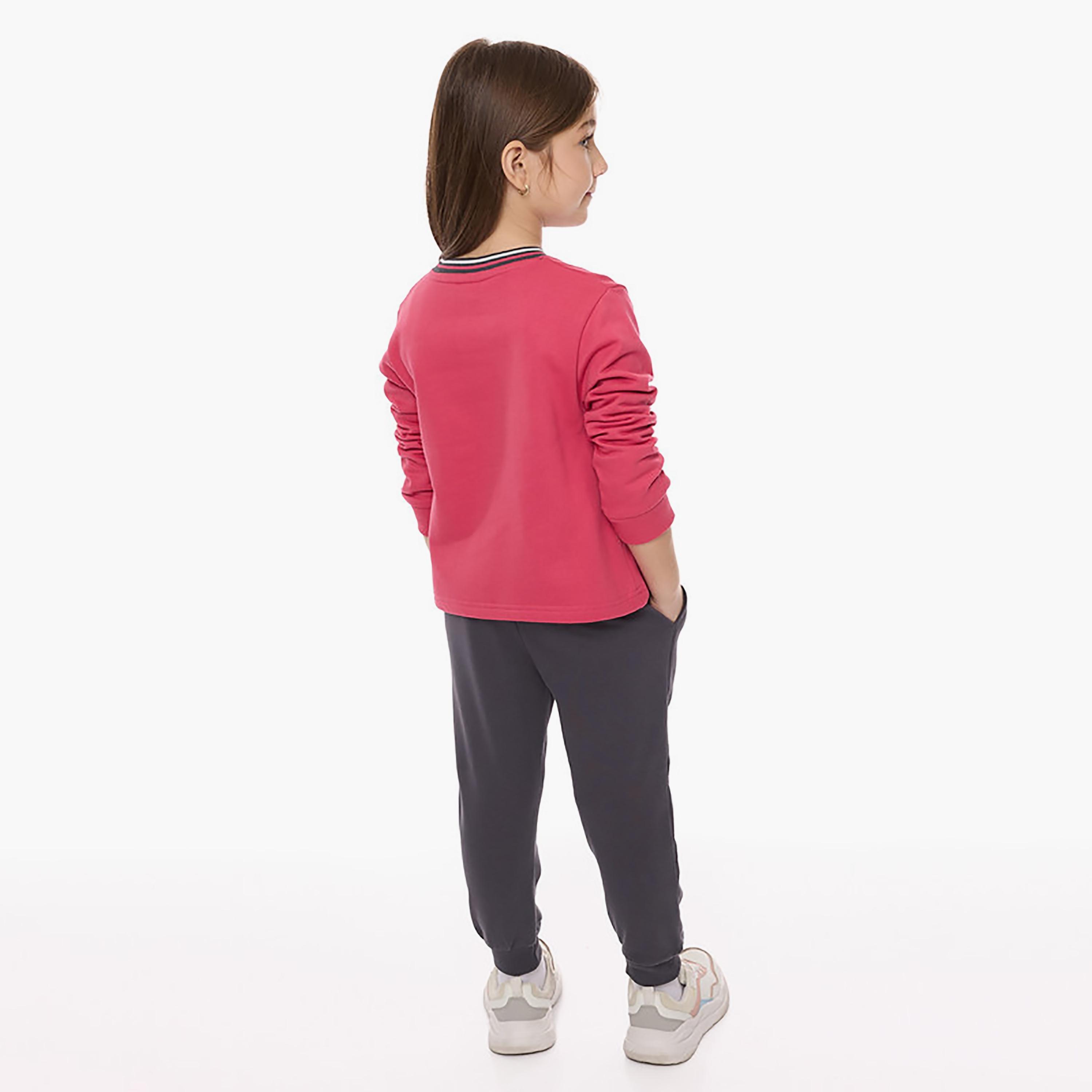 تي شيرت مطبوع بأكمام طويلة قطعتين مع بنطال ركض من فيكتور اند جين-baby-girls-clothing-setsandcoords-image-3