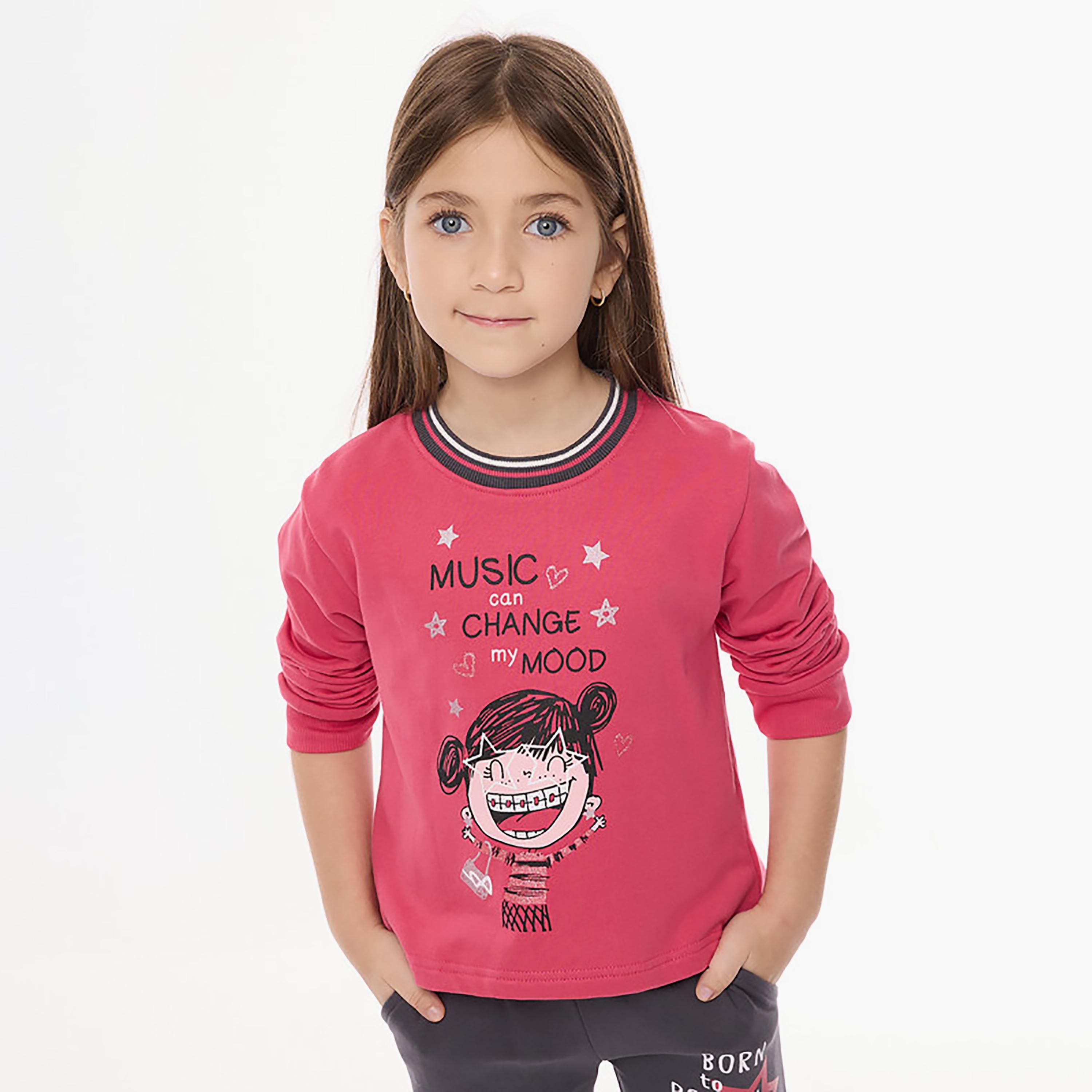 تي شيرت مطبوع بأكمام طويلة قطعتين مع بنطال ركض من فيكتور اند جين-baby-girls-clothing-setsandcoords-image-4
