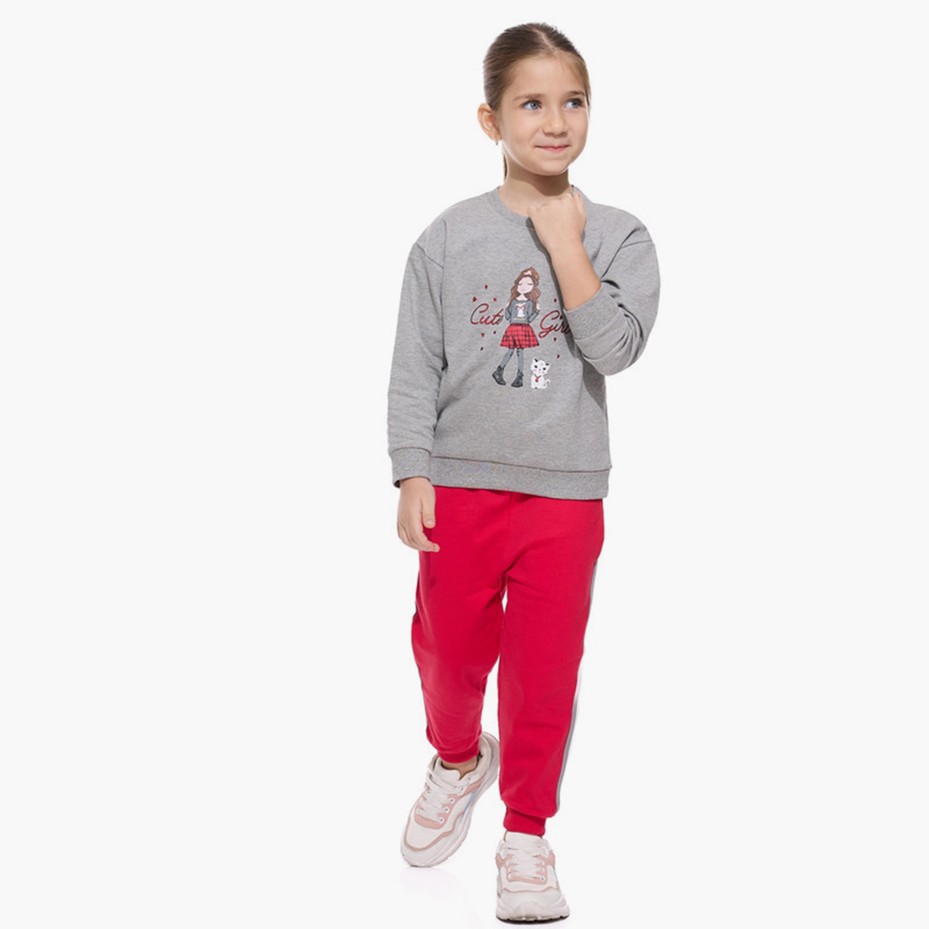 Victor and Jane 2-Piece Printed Long Sleeves T-Shirt with Joggers-baby-girls-clothing-setsandcoords-image-1