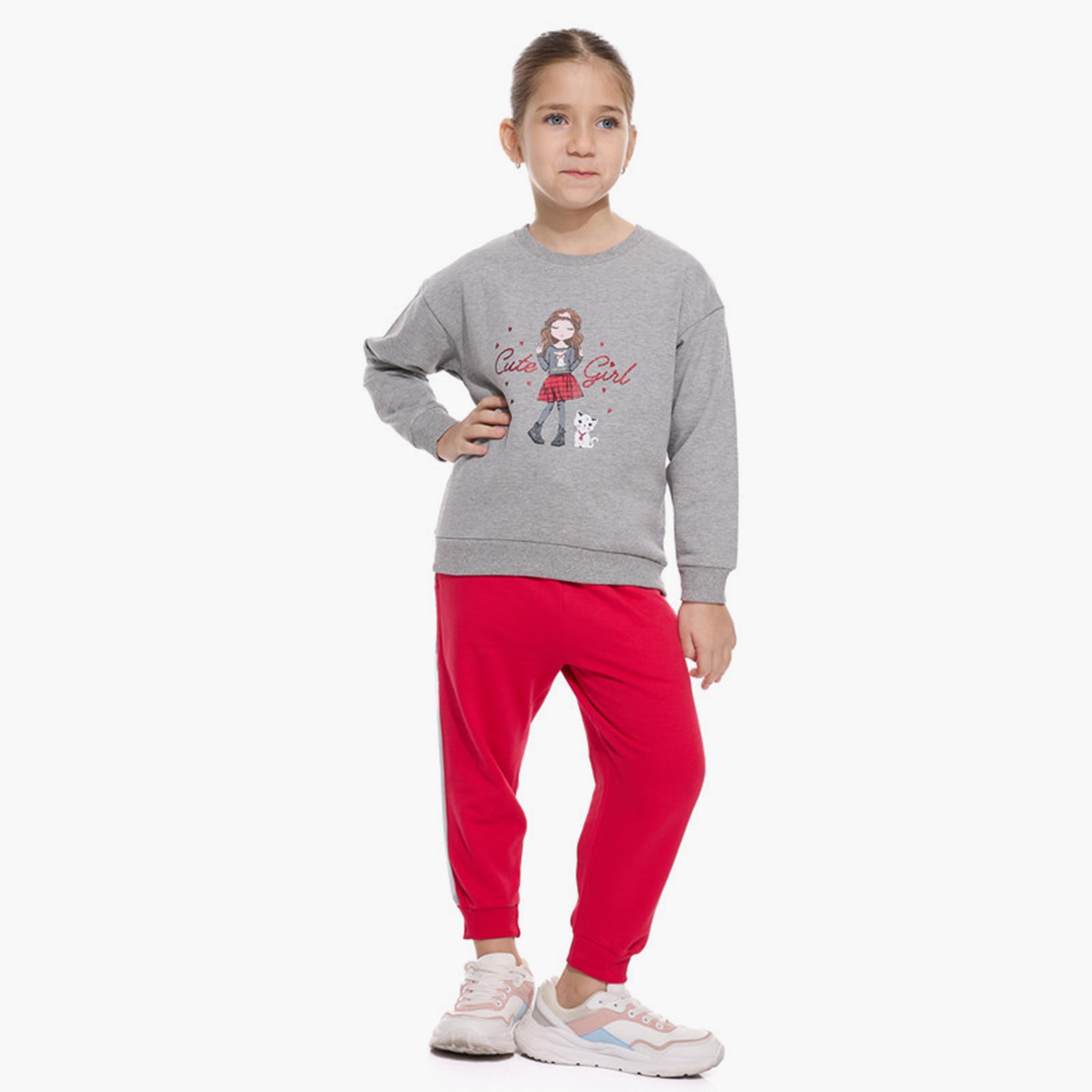 Victor and Jane 2-Piece Printed Long Sleeves T-Shirt with Joggers-baby-girls-clothing-setsandcoords-image-2
