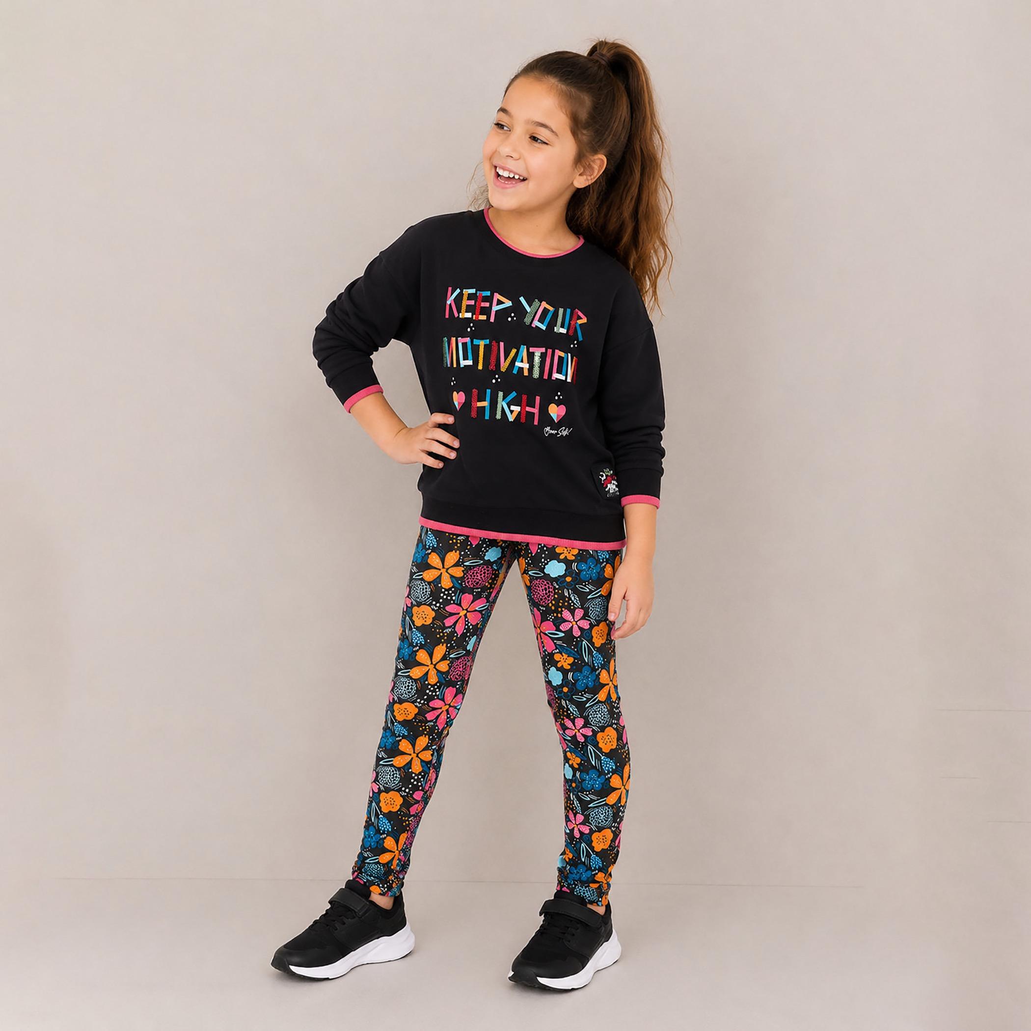 Victor and Jane 2-Piece Floral Printed Long Sleeves Sweatshirt with Leggings-girls-clothing-winterwear-setsandcoords-image-1