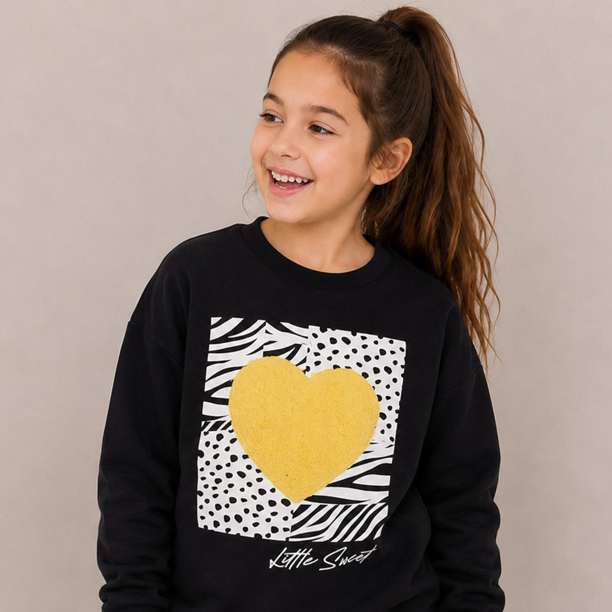 سويت شيرت قطعتين بأكمام طويلة وطبعات مع بنطال ضيق من فيكتور اند جين-girls-clothing-winterwear-setsandcoords-image-5