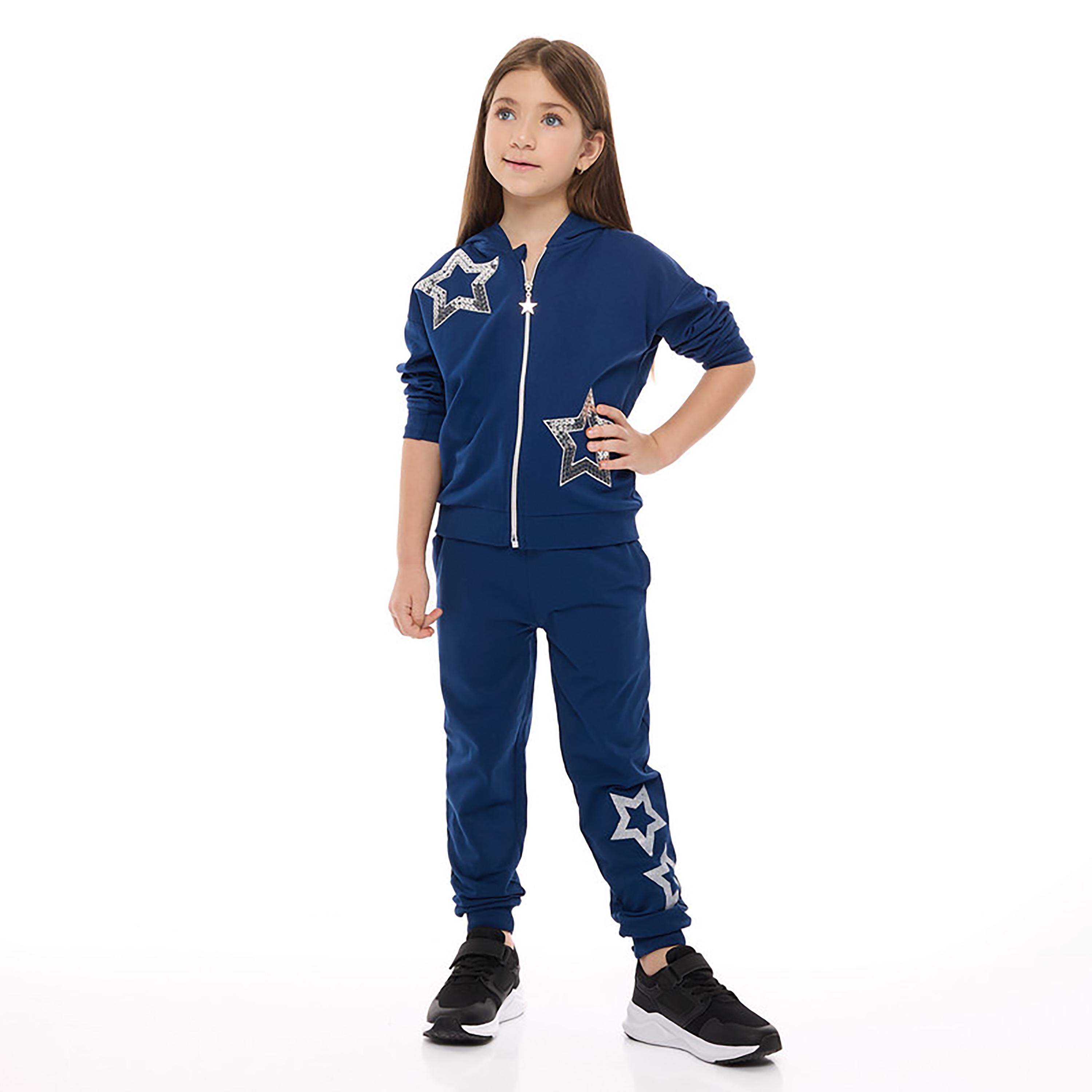 جاكيت مزين بأكمام طويلة قطعتين مع بنطال ركض من فيكتور اند جين-girls-clothing-winterwear-setsandcoords-image-1