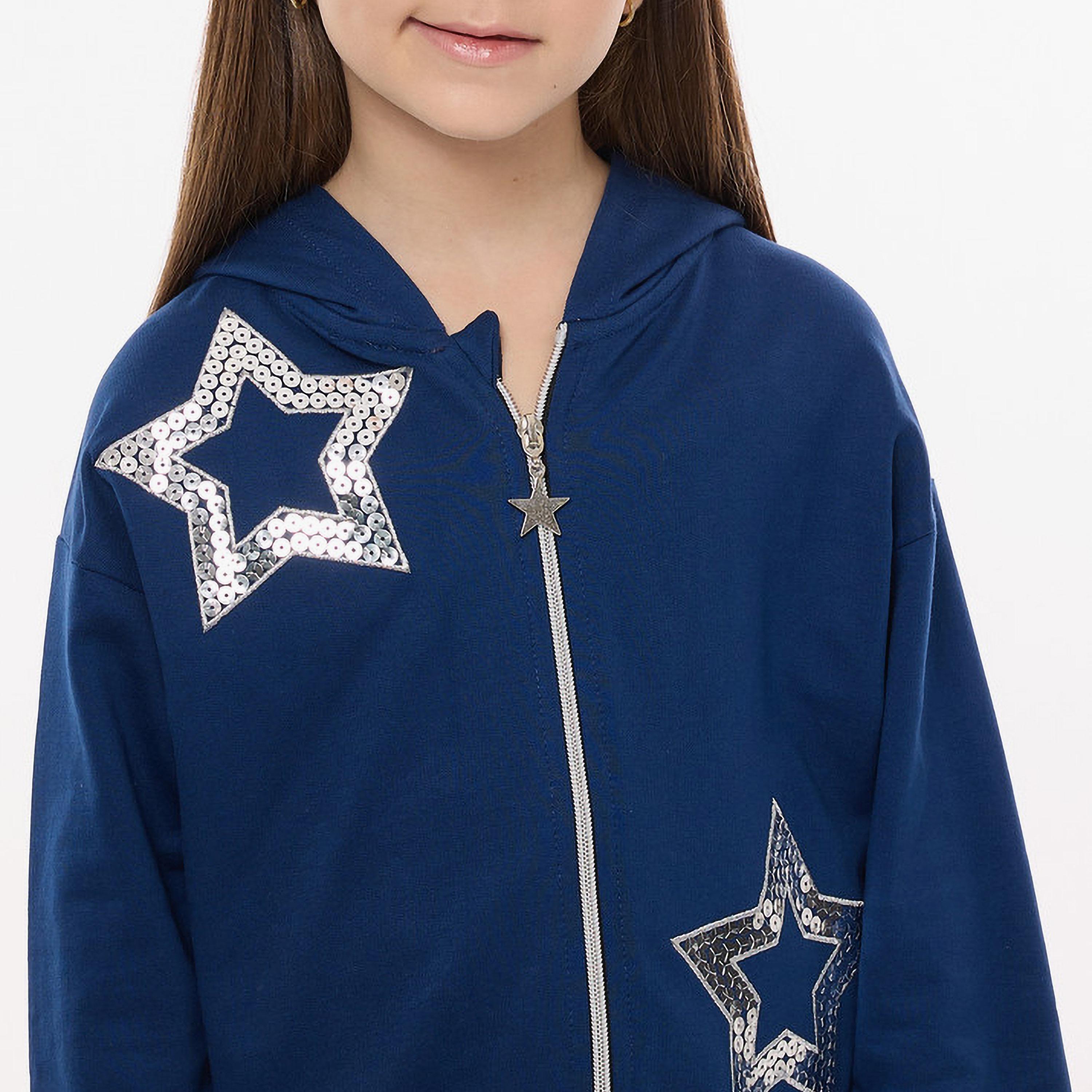 جاكيت مزين بأكمام طويلة قطعتين مع بنطال ركض من فيكتور اند جين-girls-clothing-winterwear-setsandcoords-image-6