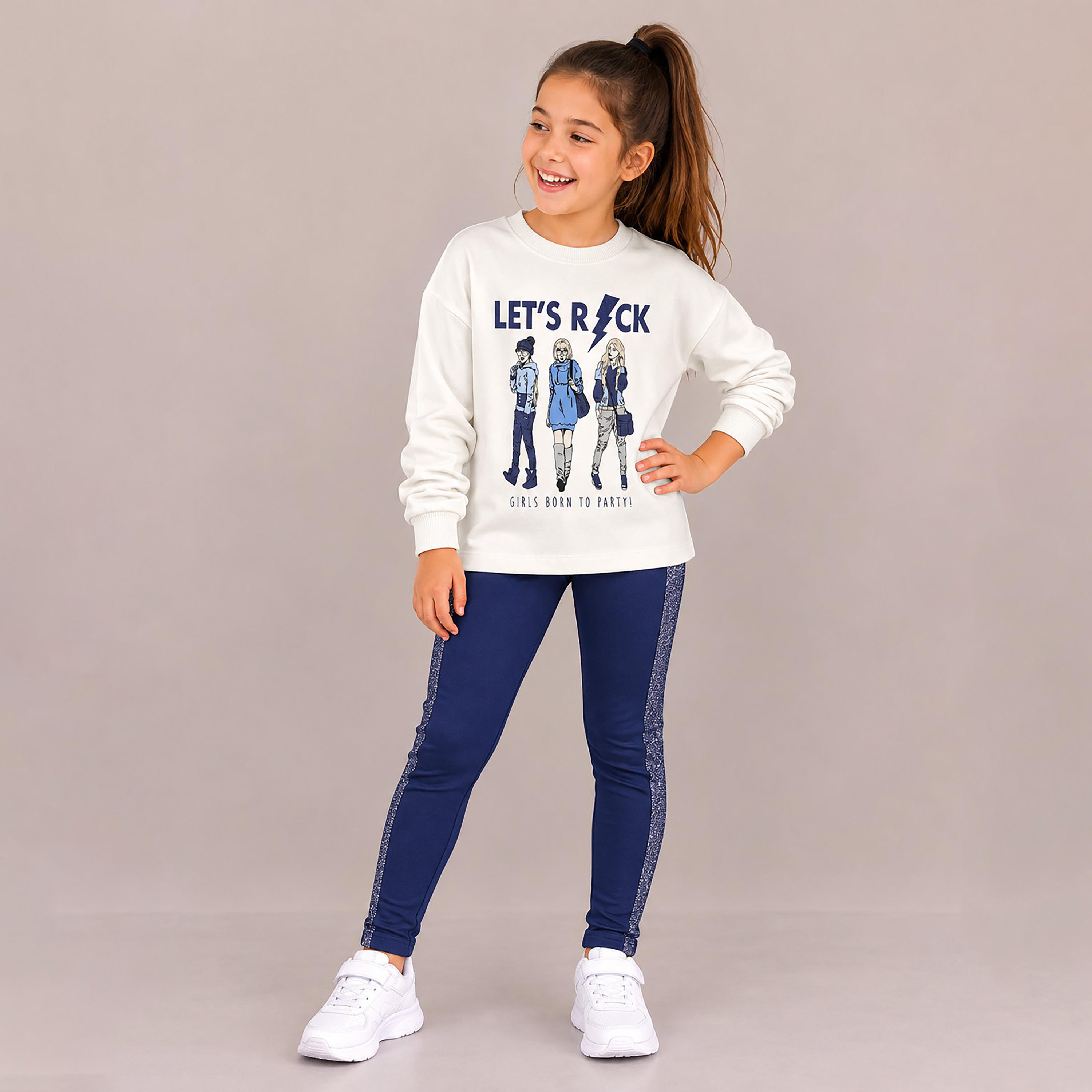 تي شيرت مطبوع بأكمام طويلة قطعتين مع بنطلون من فيكتور اند جين-baby-girls-clothing-setsandcoords-image-1