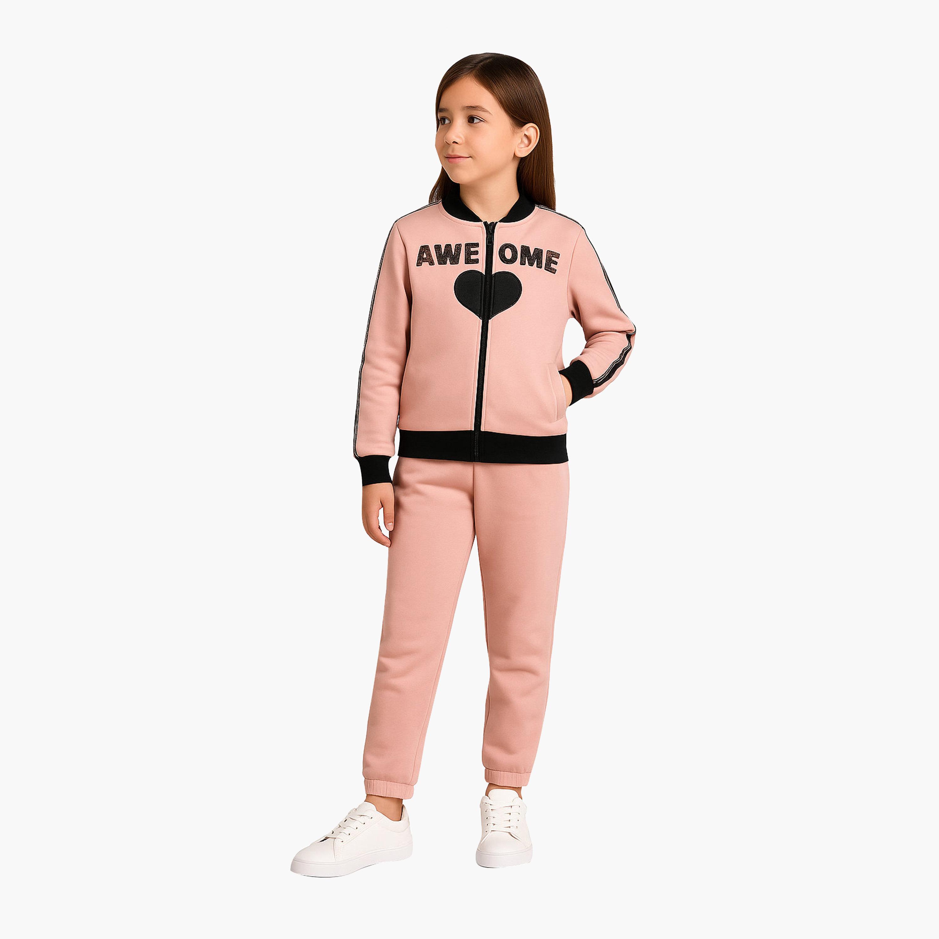Victor and Jane 2-Piece Embroidered Long Sleeves Jacket with Joggers-girls-clothing-winterwear-setsandcoords-image-1