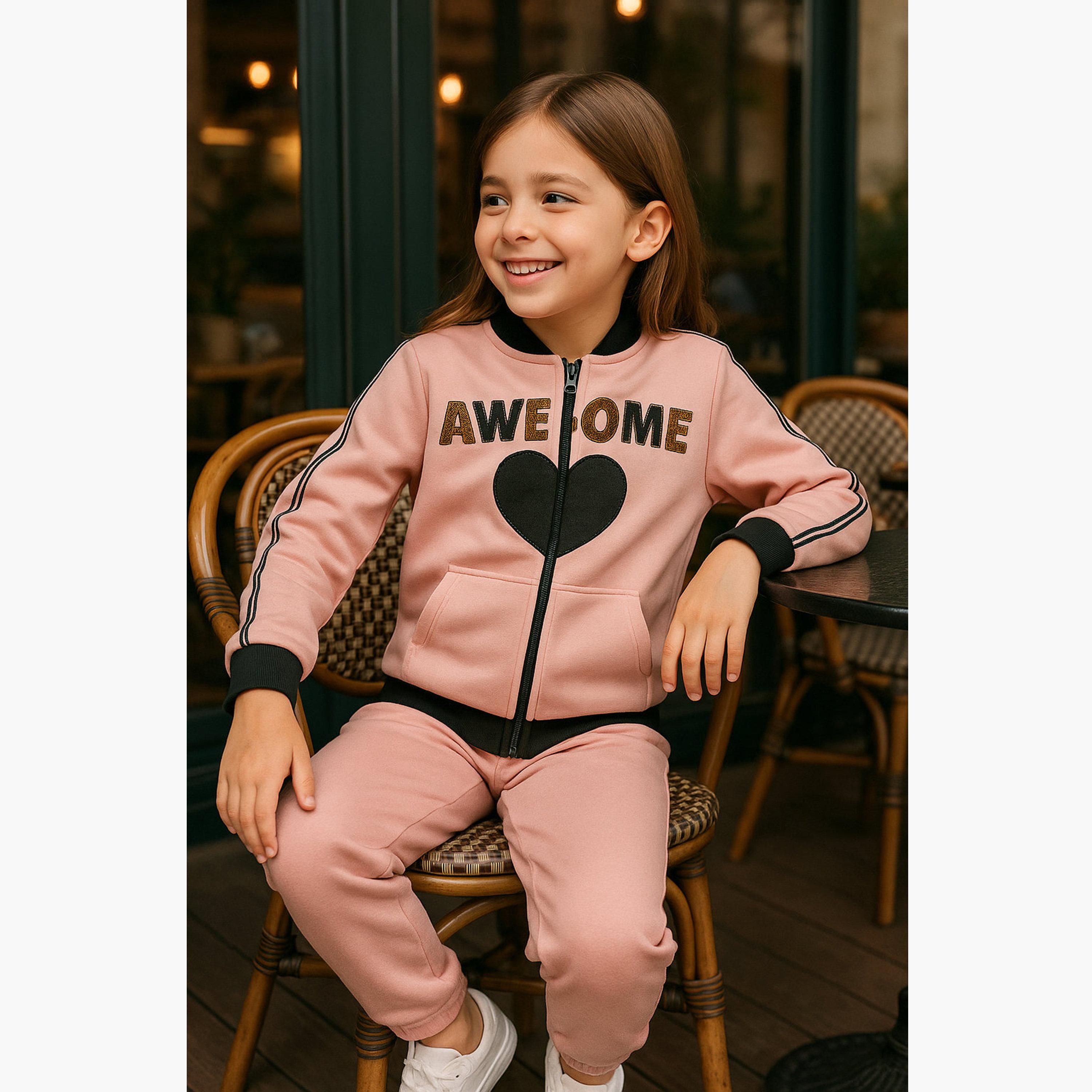 Victor and Jane 2-Piece Embroidered Long Sleeves Jacket with Joggers-girls-clothing-winterwear-setsandcoords-image-2