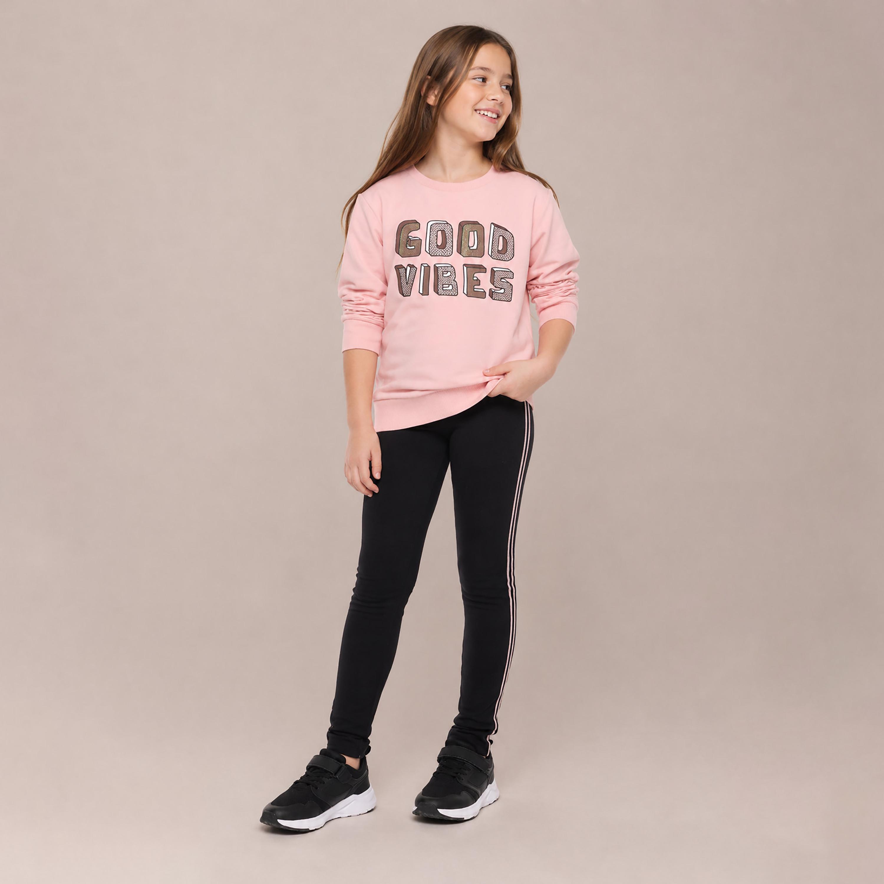 سويت شيرت قطعتين بأكمام طويلة وطبعات مع بنطال ضيق من فيكتور اند جين-girls-clothing-winterwear-setsandcoords-image-1