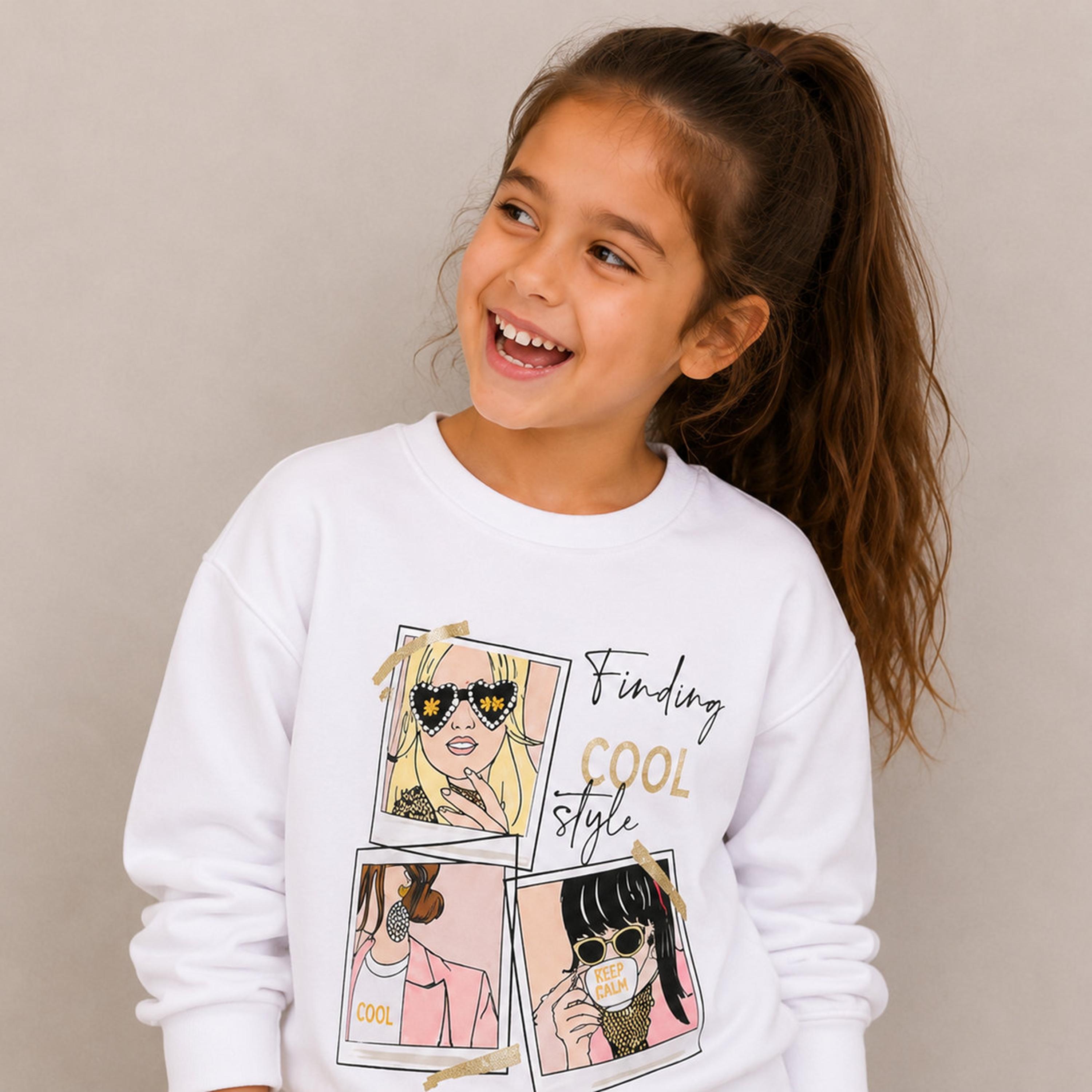 تي شيرت مطبوع بأكمام طويلة قطعتين مع بنطال ضيق من فيكتور اند جين-baby-girls-clothing-setsandcoords-image-5