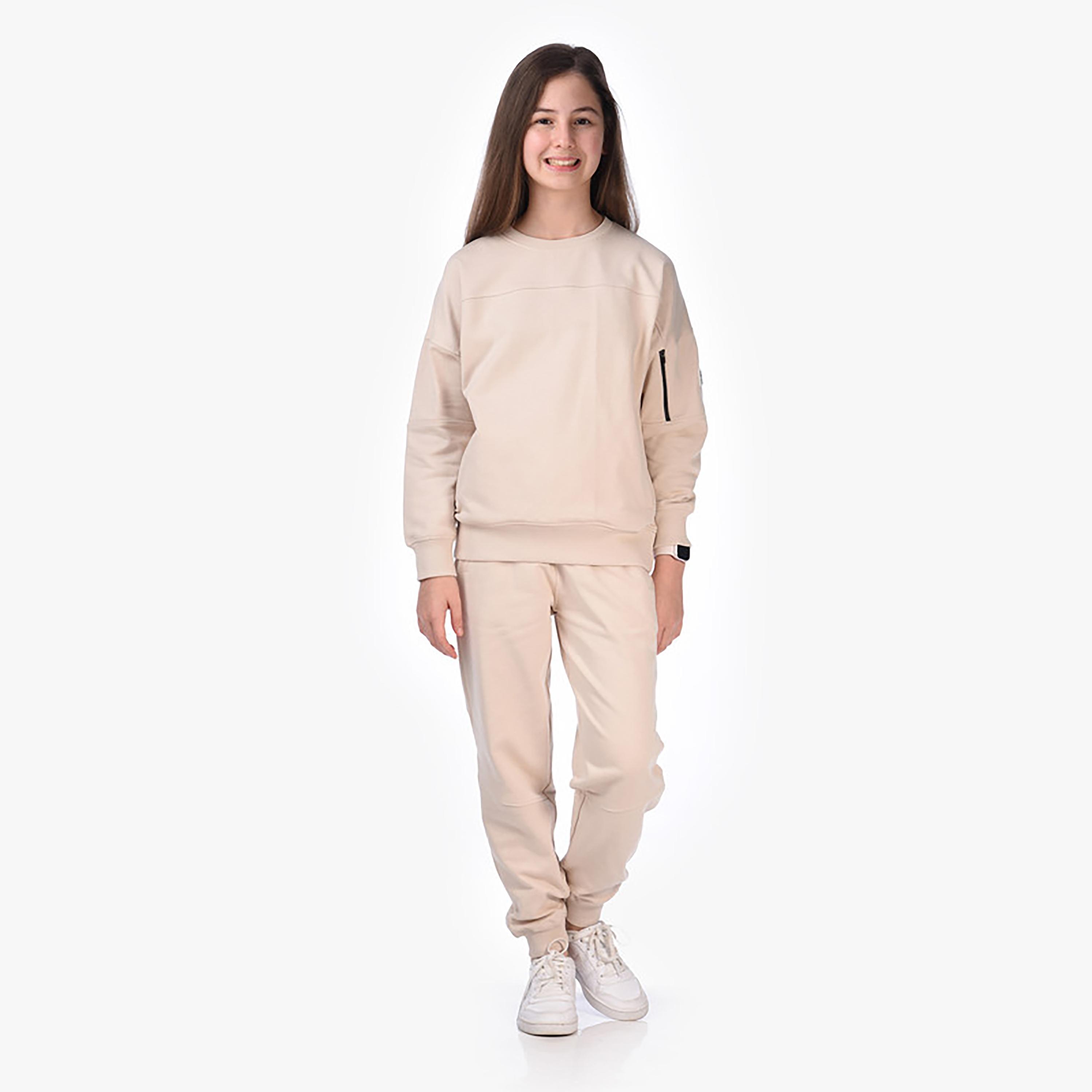 سويت شيرت بأكمام طويلة قطعتين مع بنطال ركض من فيكتور اند جين-girls-clothing-winterwear-setsandcoords-image-1
