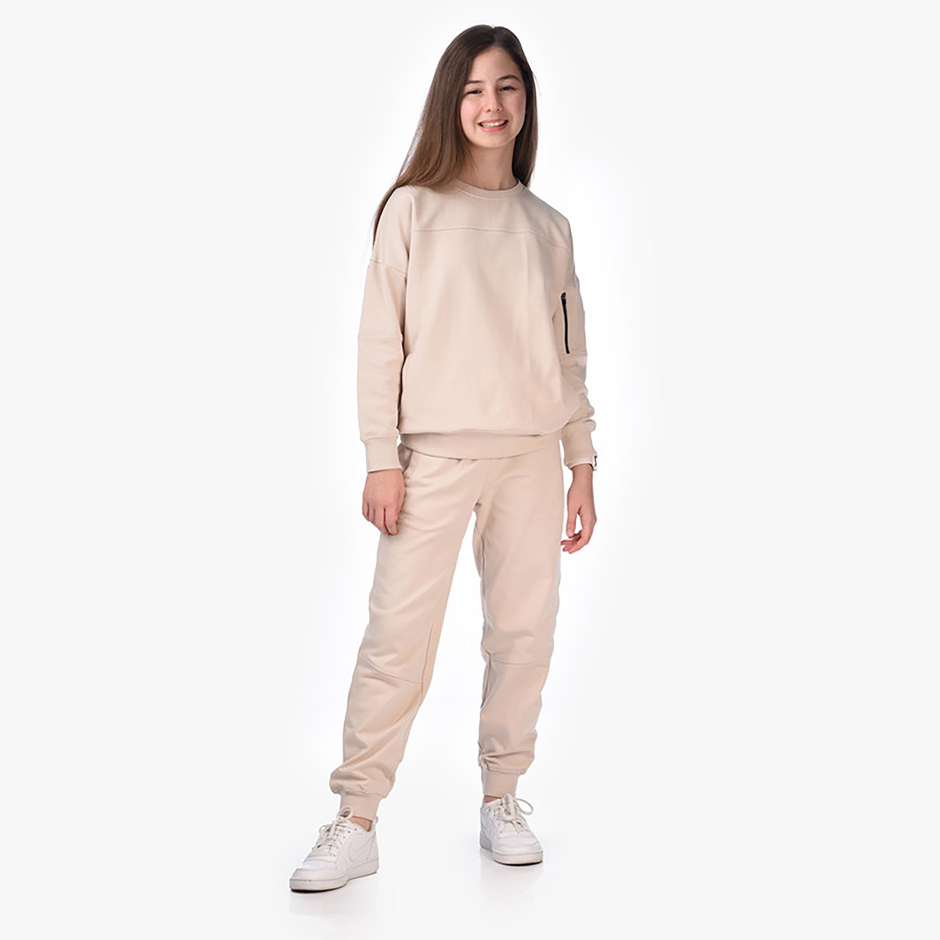 سويت شيرت بأكمام طويلة قطعتين مع بنطال ركض من فيكتور اند جين-girls-clothing-winterwear-setsandcoords-image-5