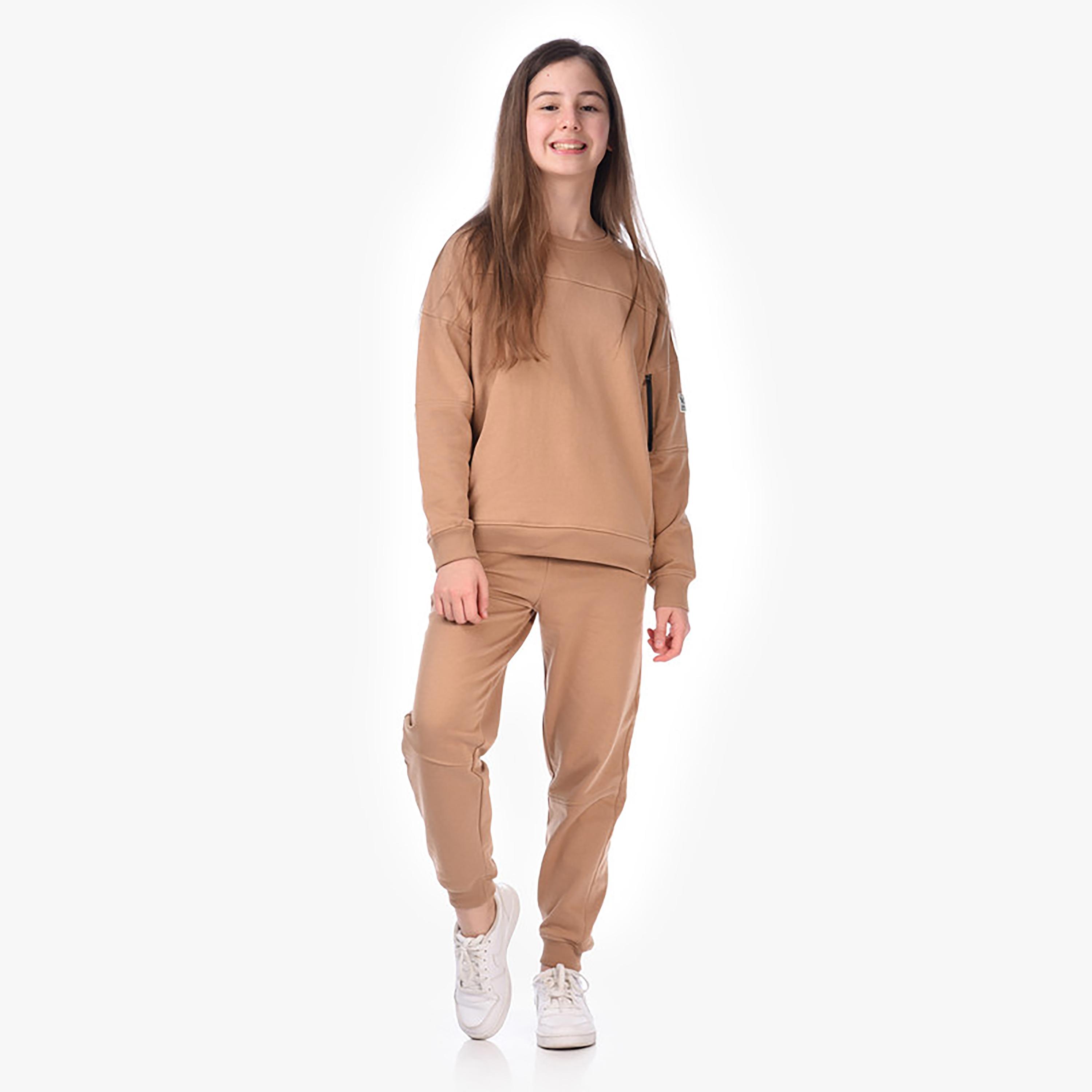 Victor and Jane 2-Piece Solid Long Sleeves Sweatshirt with Joggers-girls-clothing-winterwear-setsandcoords-image-1